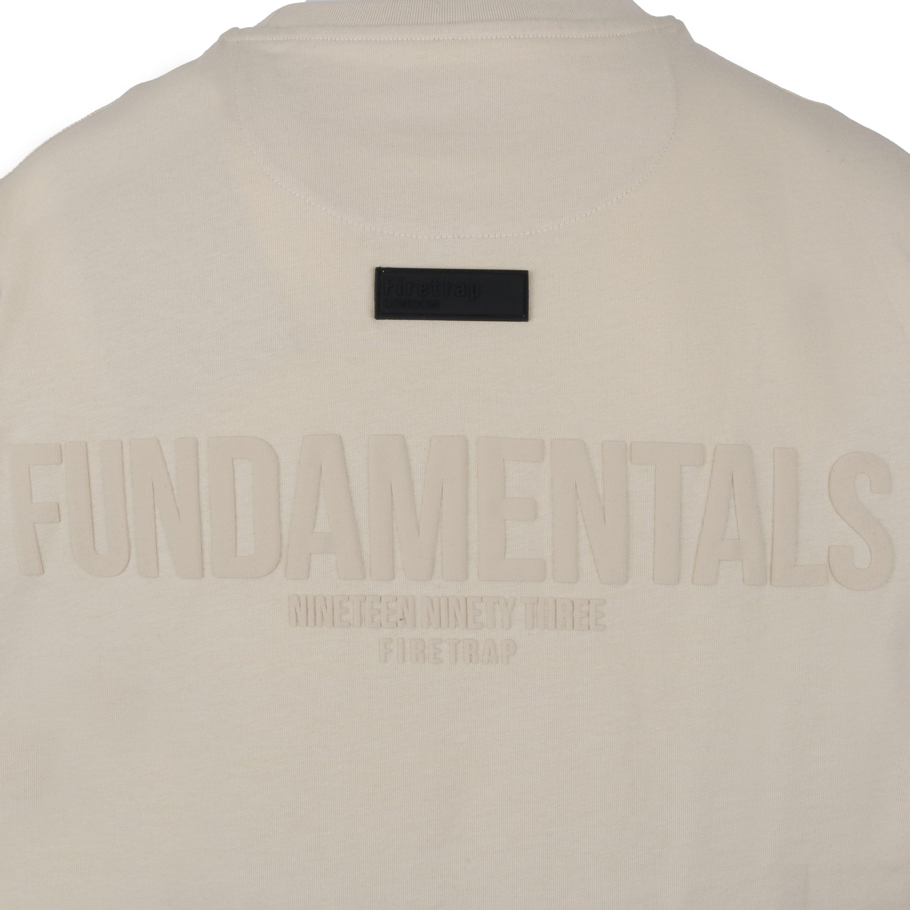 Ecru - Firetrap - Men's Puff Print Oversized T-Shirt - 3