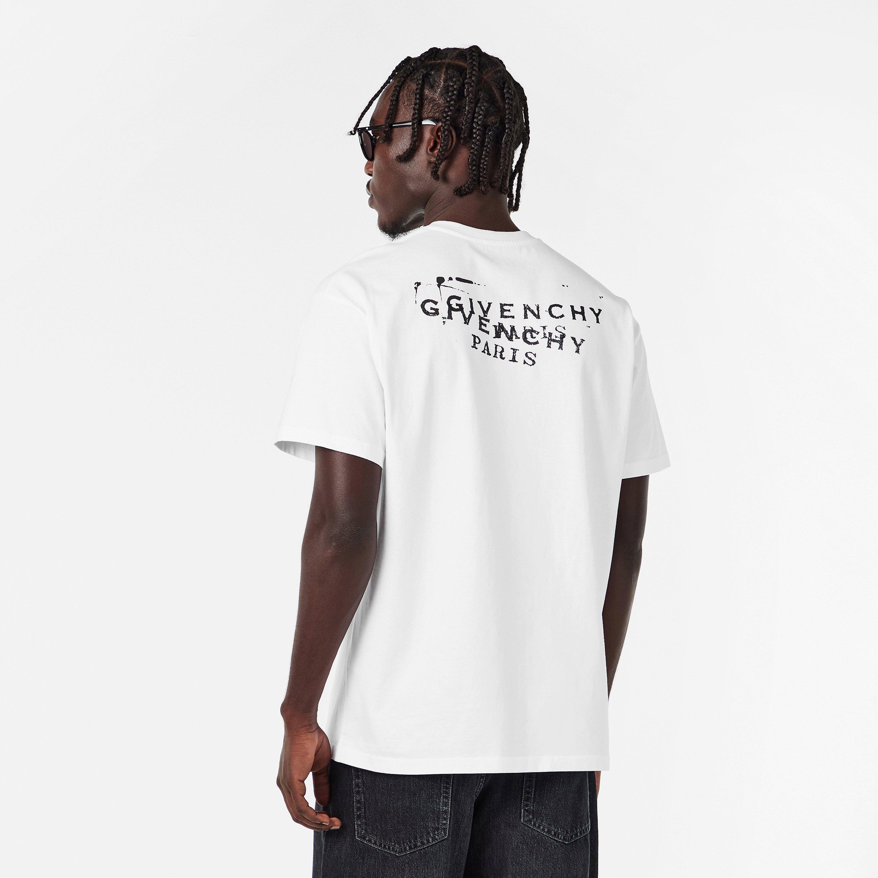 White - GIVENCHY - Men's GIV Stamp T-Shirt - 4