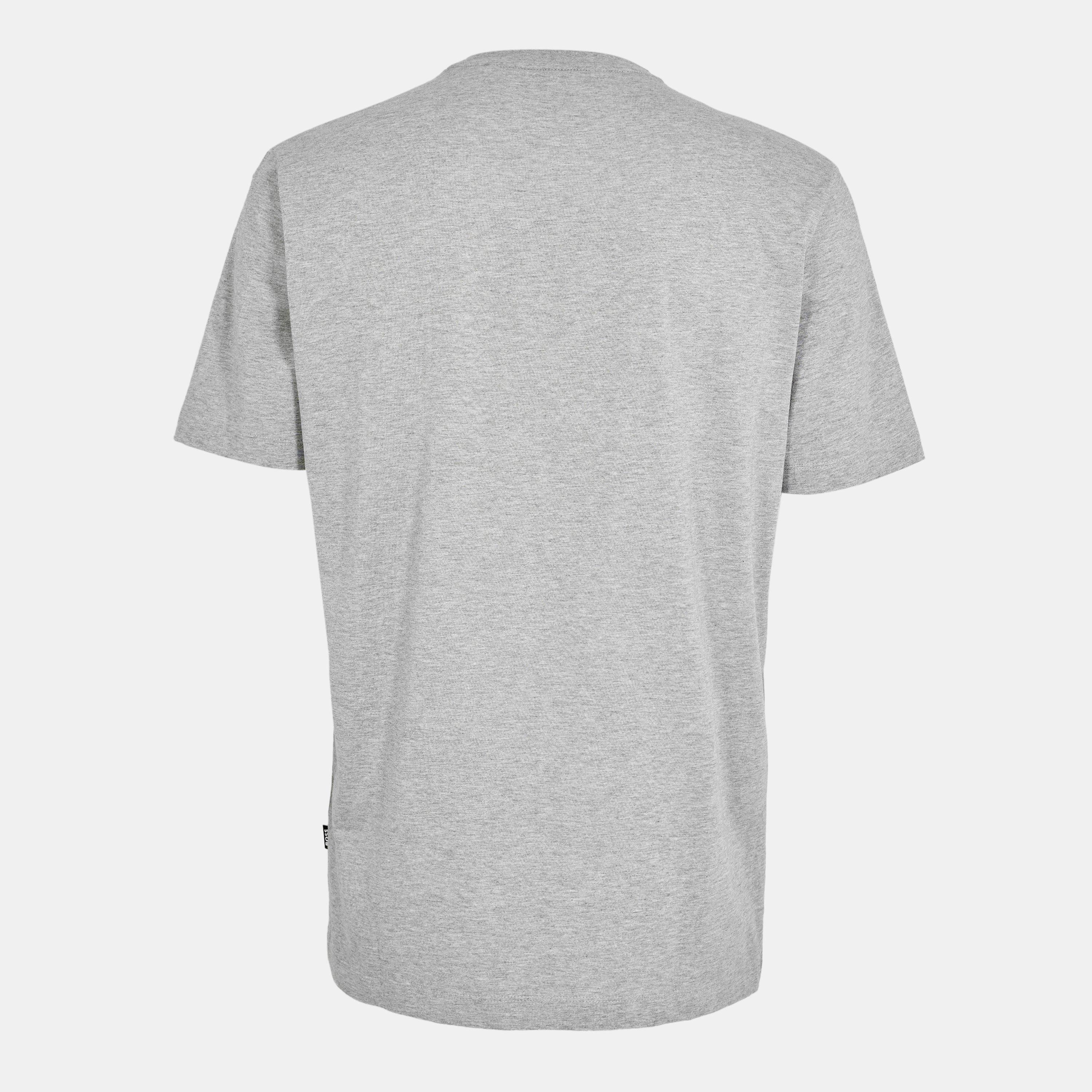 Silver - Boss - Men's Tiburt 414 Logo Printed T-Shirt - 2