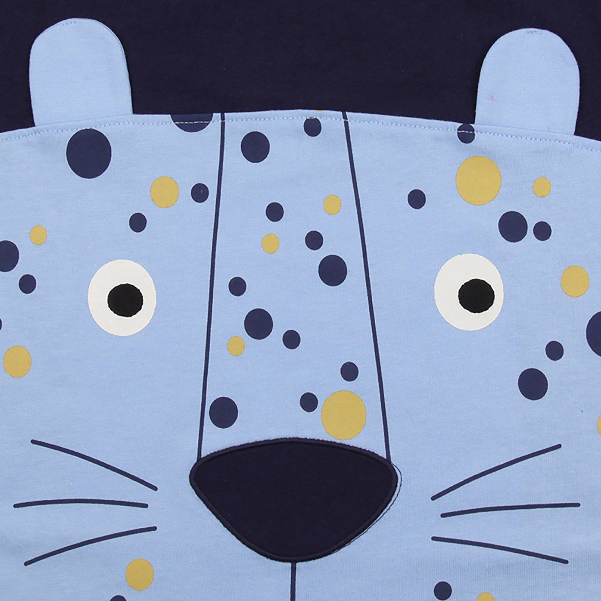 Blue - Lilly and Sid - Leopard Face Regular Fit T-Shirt - 4