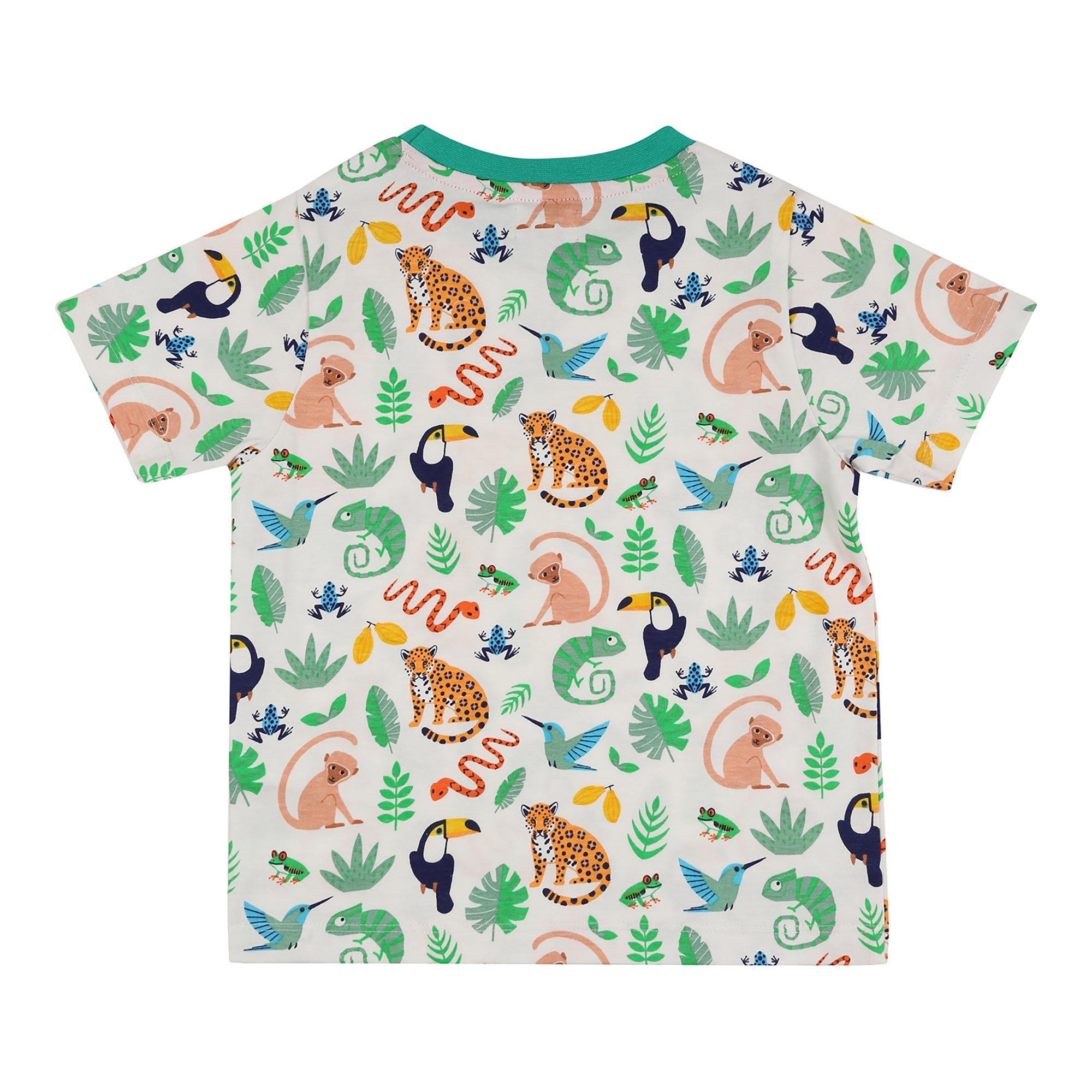 Multi - Lilly and Sid - & Sid Multicoloured Animal Safari And Stripe Print T-Shirt - 2 Pack - 2