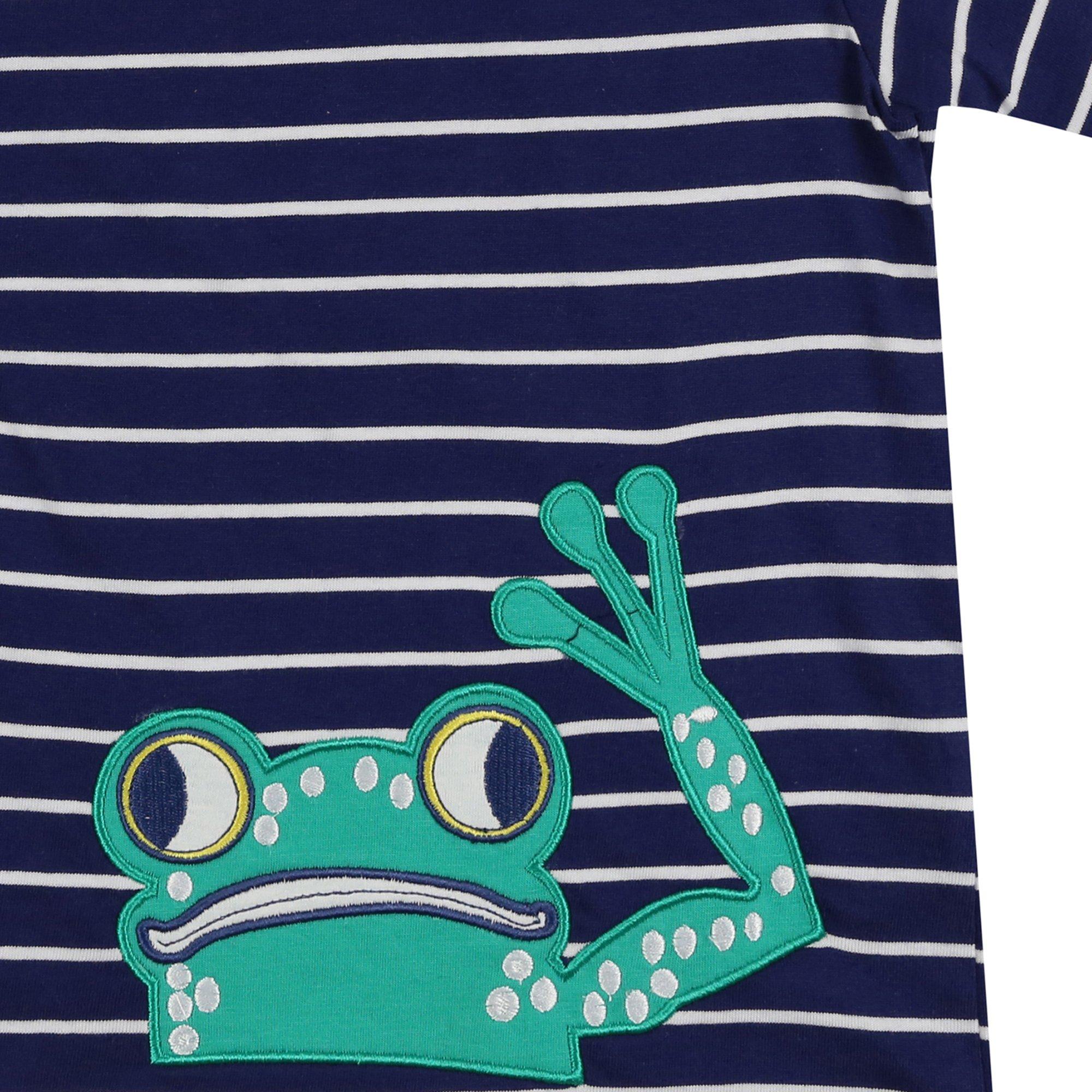 Navy - Lilly and Sid - Regular Fit Frog T-Shirt - 4