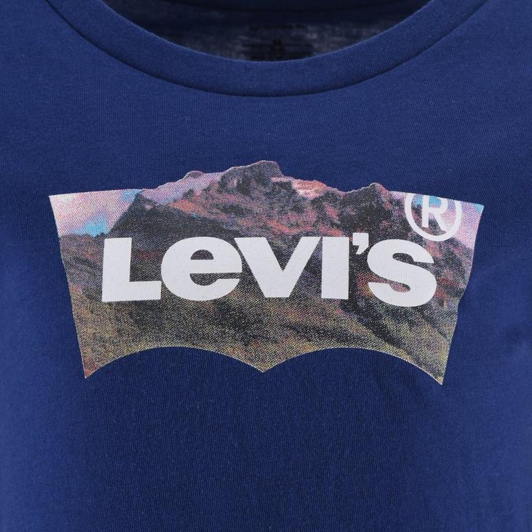 Bleu Crépuscule - Levis - Langärmeliges kariertes Jacquard-Baumwoll-T-Shirt mit langen Ärmeln - 2