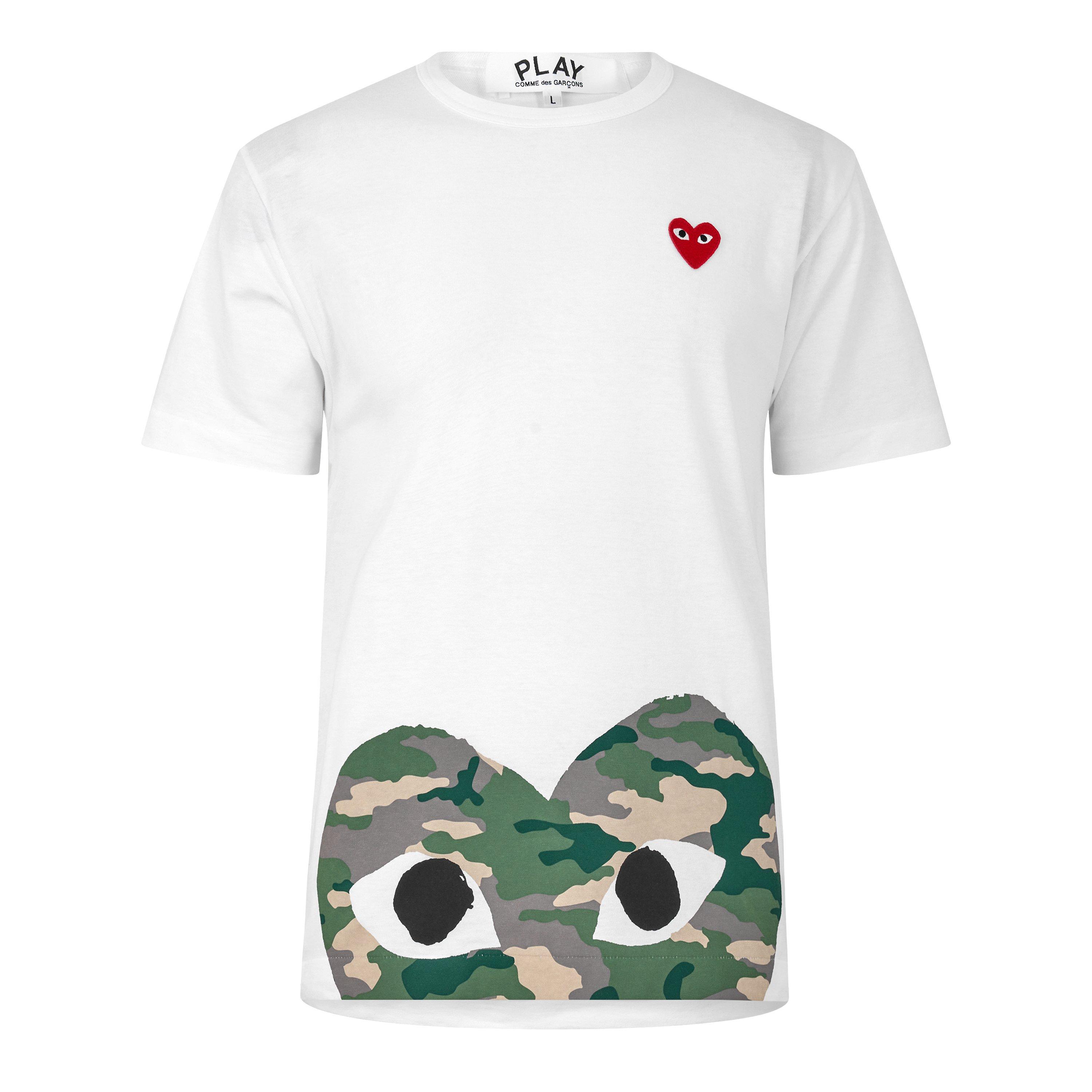 White - Comme des Garcons PLAY - Comme Camo Peep T Sn71 - 1