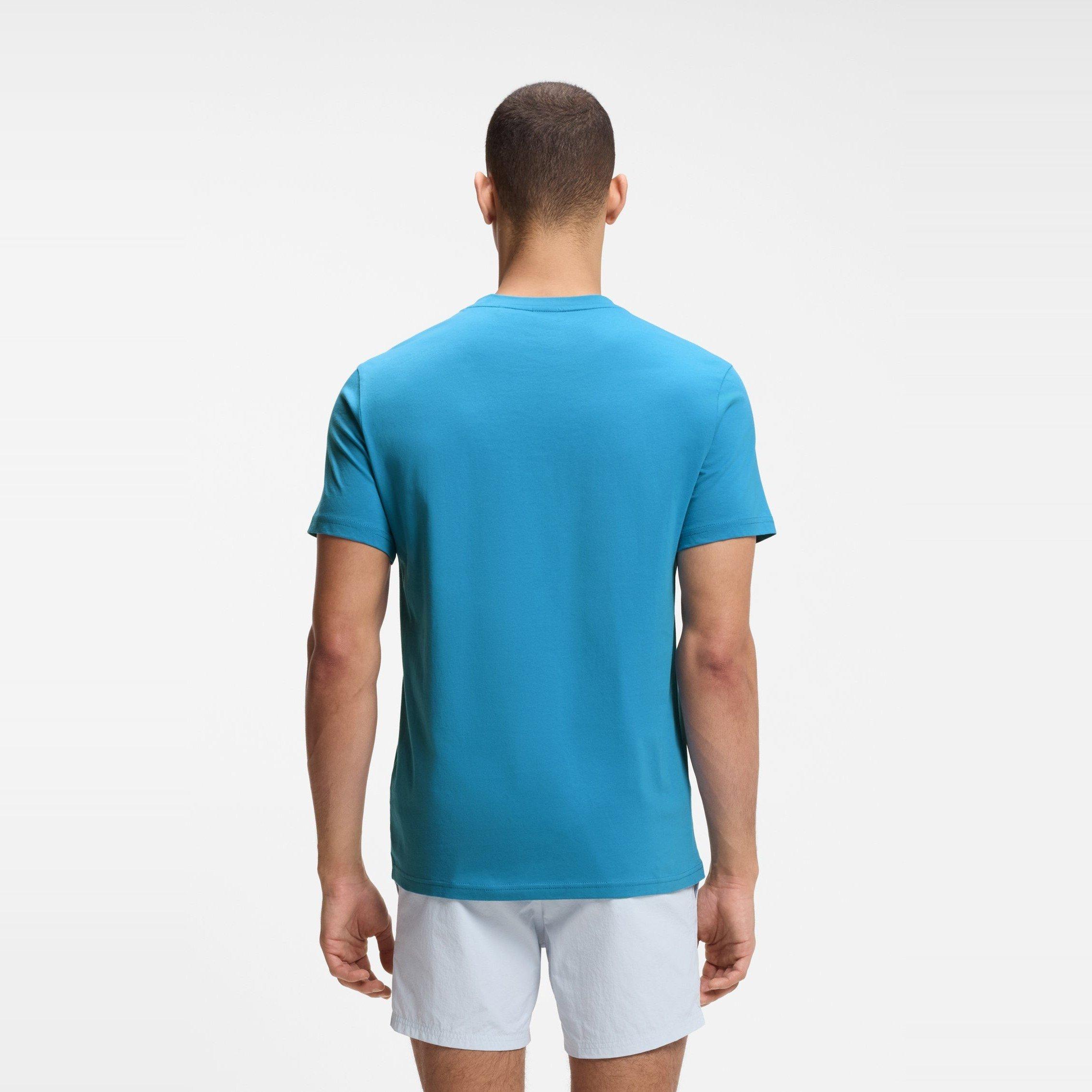 Turquoise/Aqua - Boss - Men's Logo Cotton Short-Sleeve Crew-Neck T-Shirt - 3