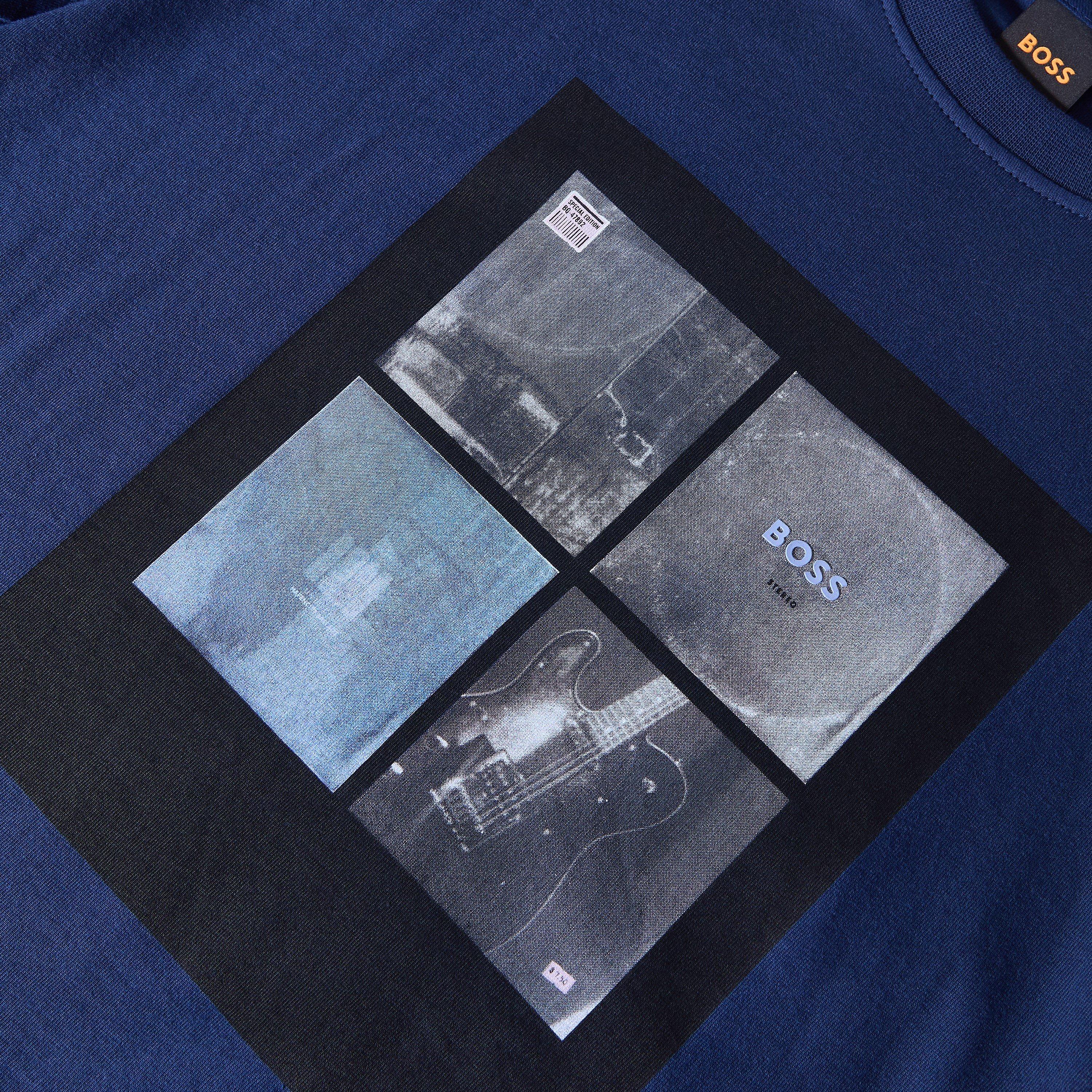 Open Blue - Boss - Men's Cover Graphic Cotton Crew-Neck Short-Sleeve T-Shirt - 3