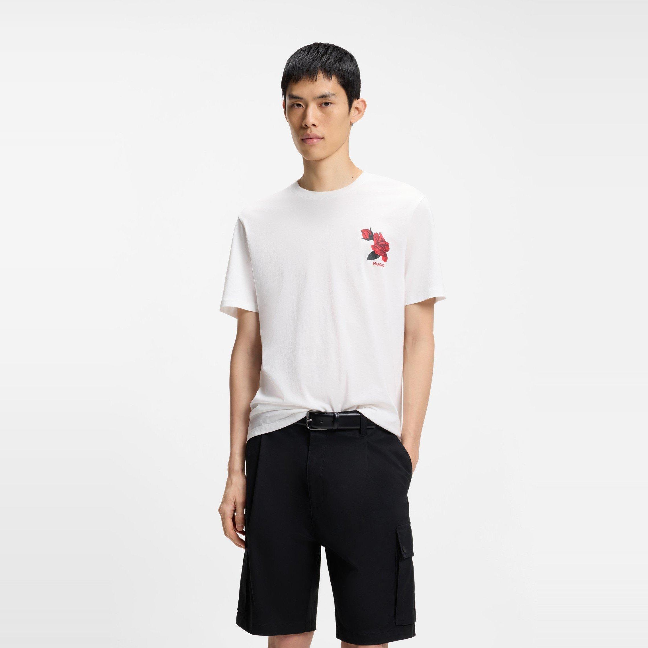 Natural - Hugo - Men's Dikerd Graphic Cotton Short-Sleeve T-Shirt - 2