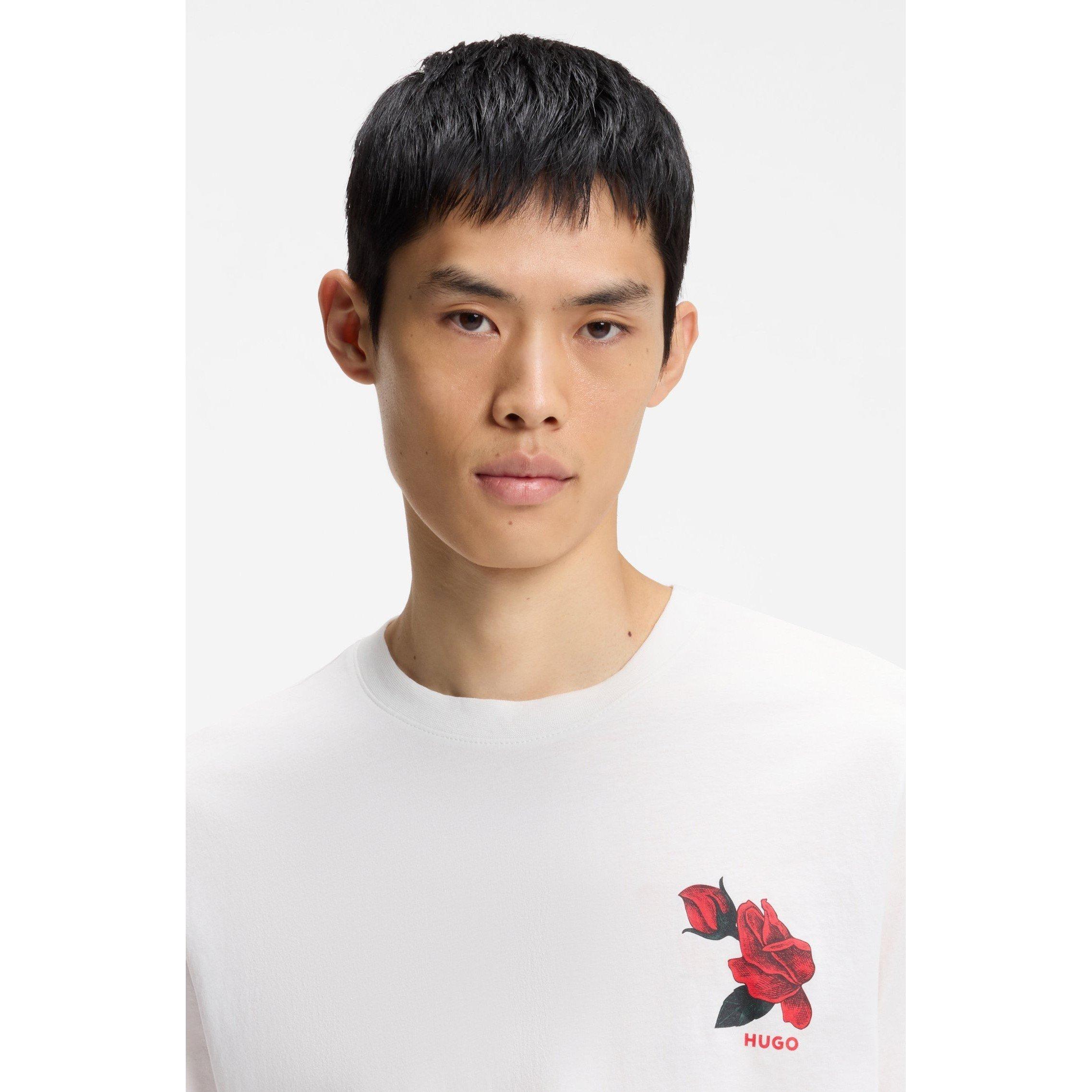 Natural - Hugo - Men's Dikerd Graphic Cotton Short-Sleeve T-Shirt - 4