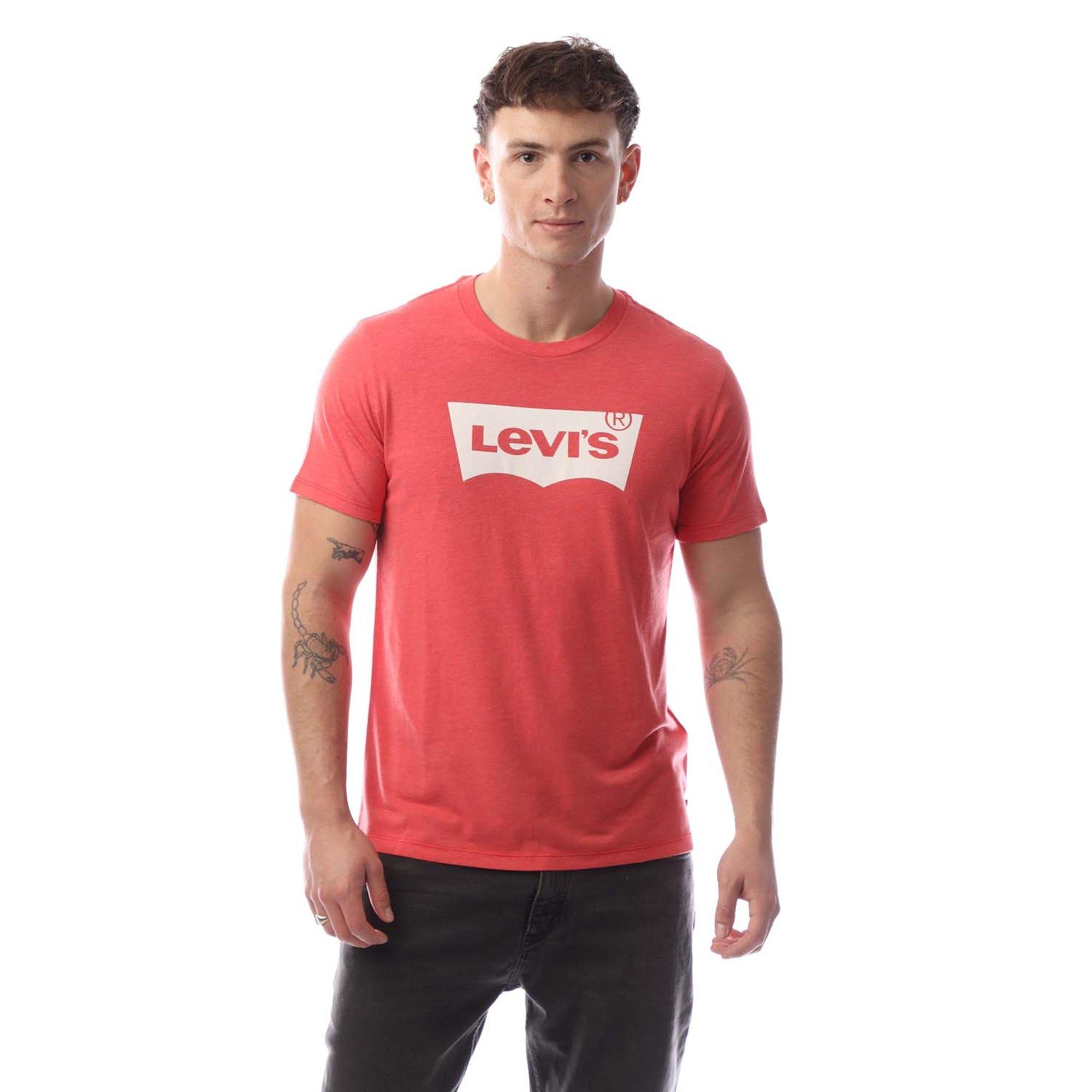 Levis Men's Regular Fit Graphic Crew Neck T-Shirt - Bw Script Red - XS
