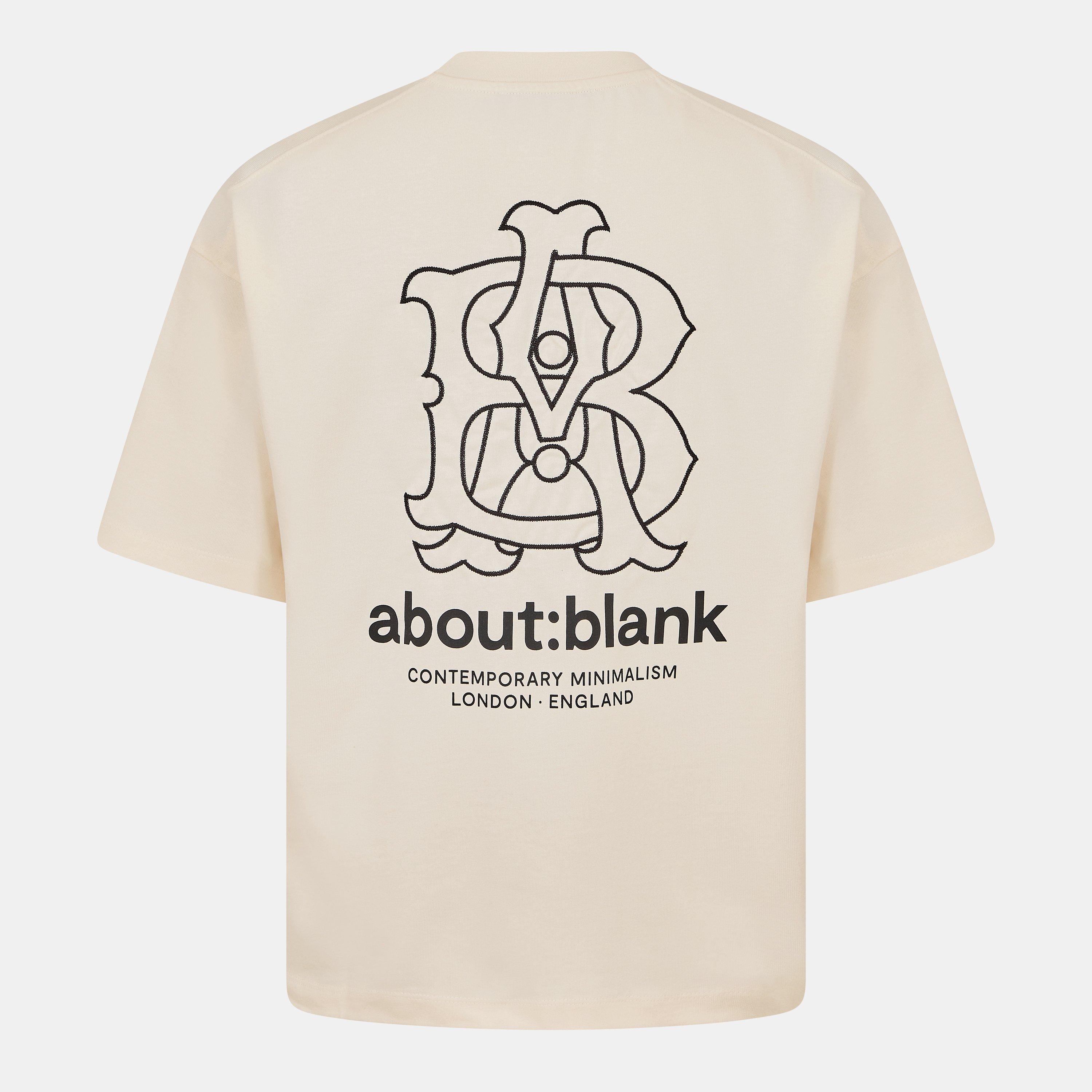 Oat - about:blank - Men's Emblem Cotton Short Sleeve Crew Neck Oversized T-Shirt - 2