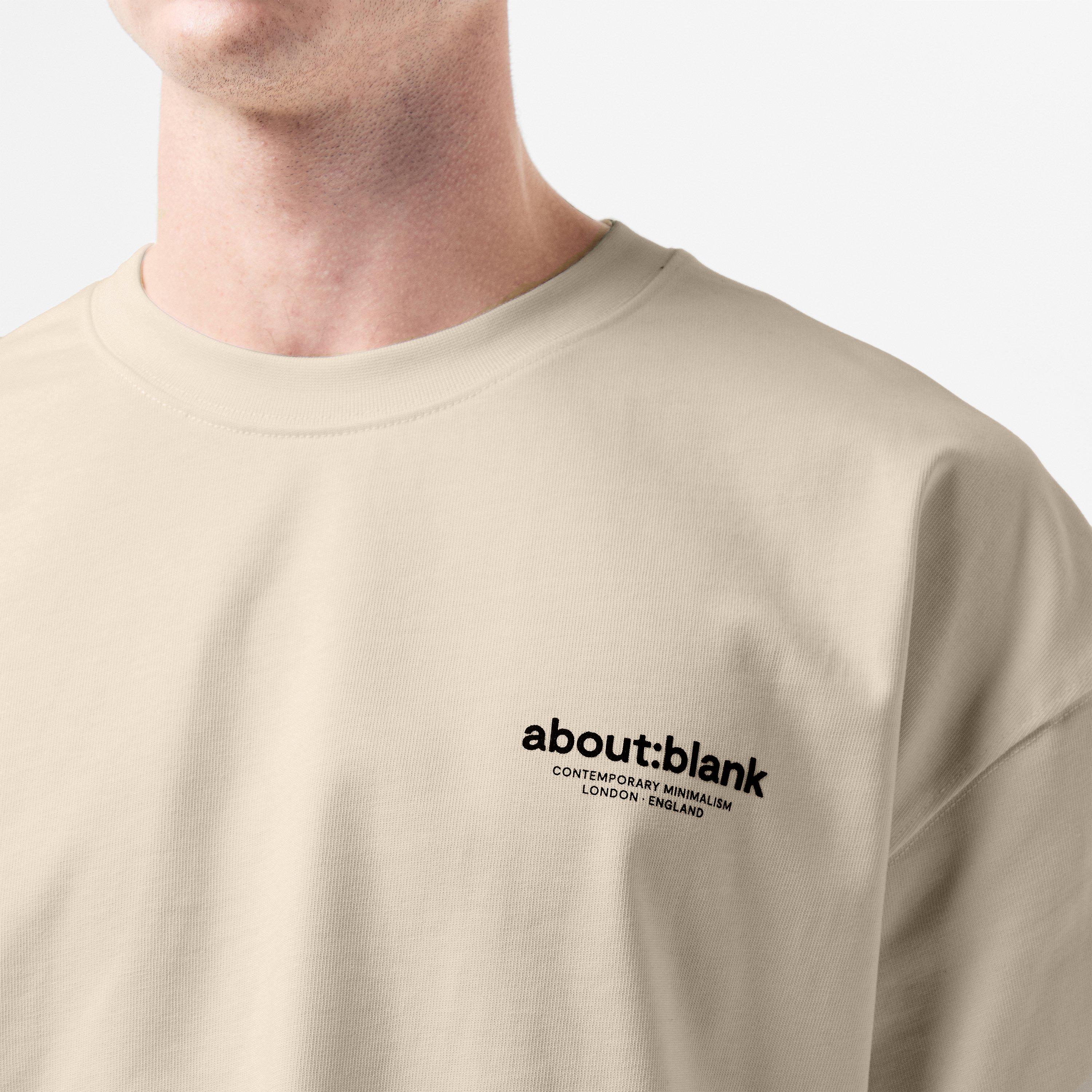 Oat - about:blank - Men's Emblem Cotton Short Sleeve Crew Neck Oversized T-Shirt - 5