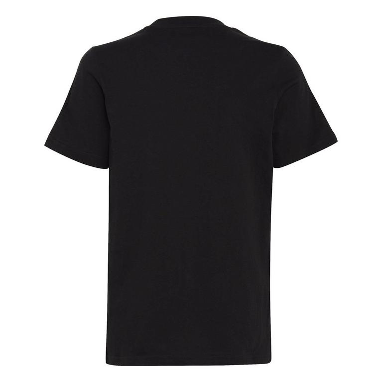 Black/White - adidas - Essentials 3 Stripes Juniors T Shirt - 2