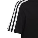 Black/White - adidas - Essentials 3 Stripes Juniors T Shirt - 6