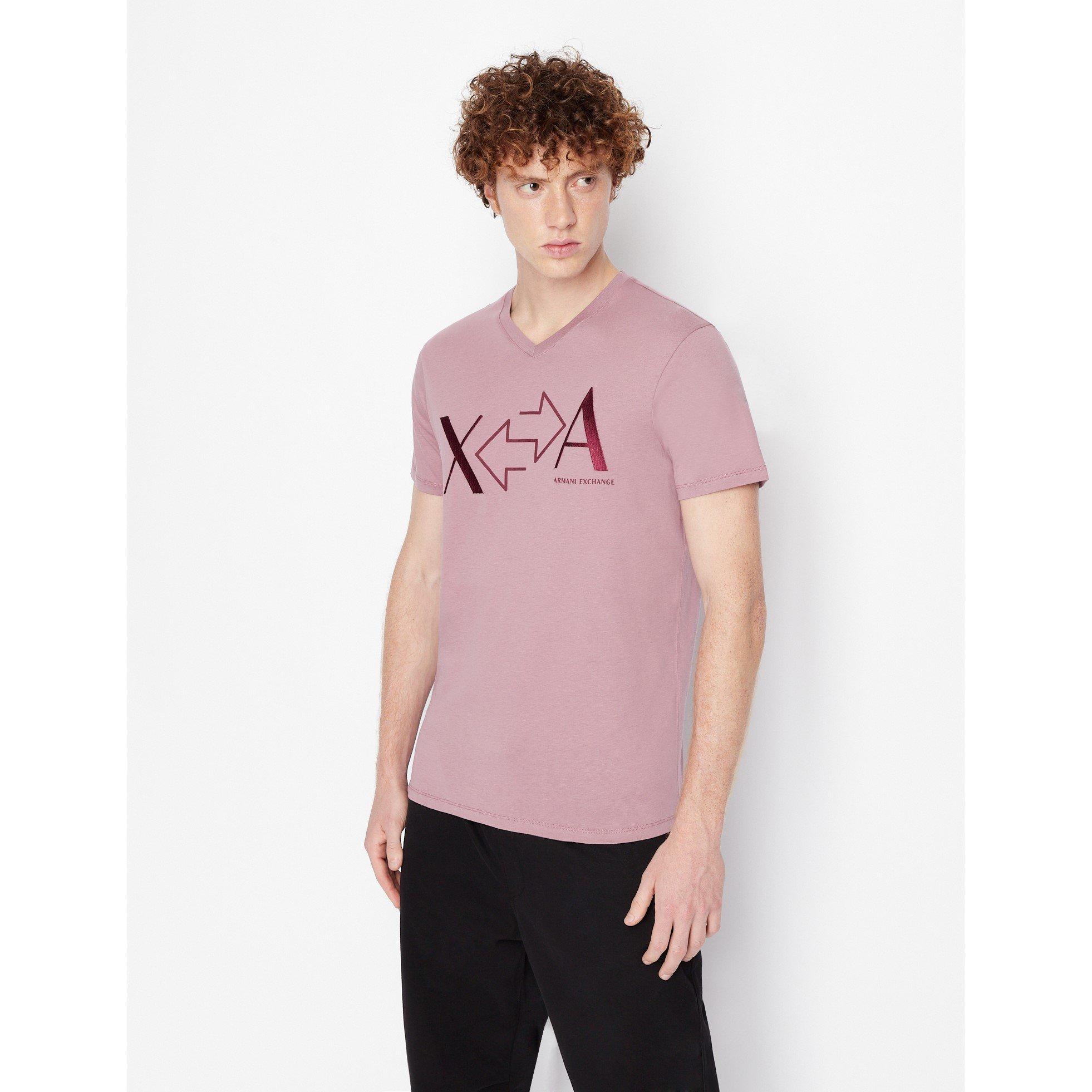 Armani exchange pink t shirt discount