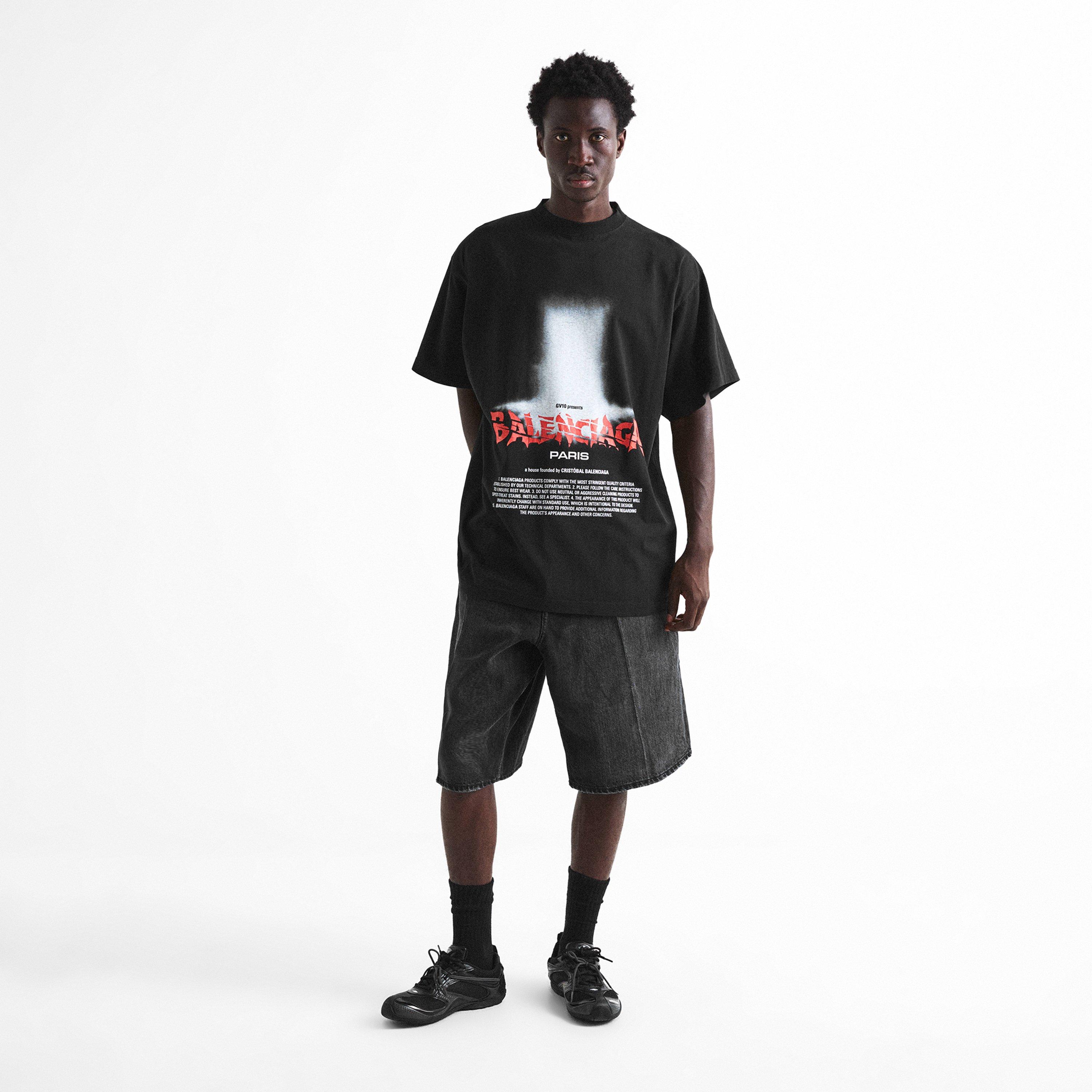 Black - Balenciaga - Bal Sticker Tee Sn64 - 6