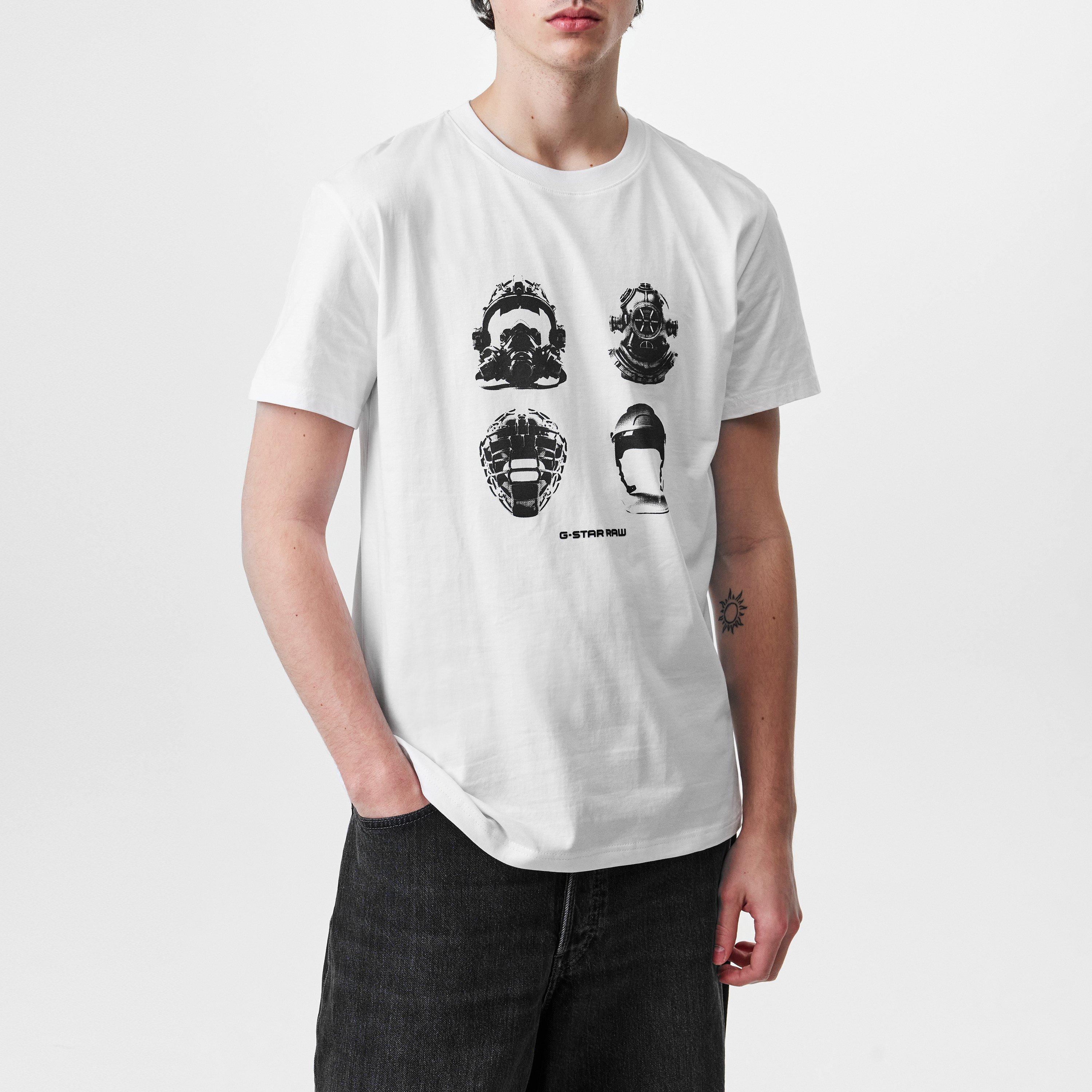 Wit - G Star - Masks Graphic T-Shirt - 3