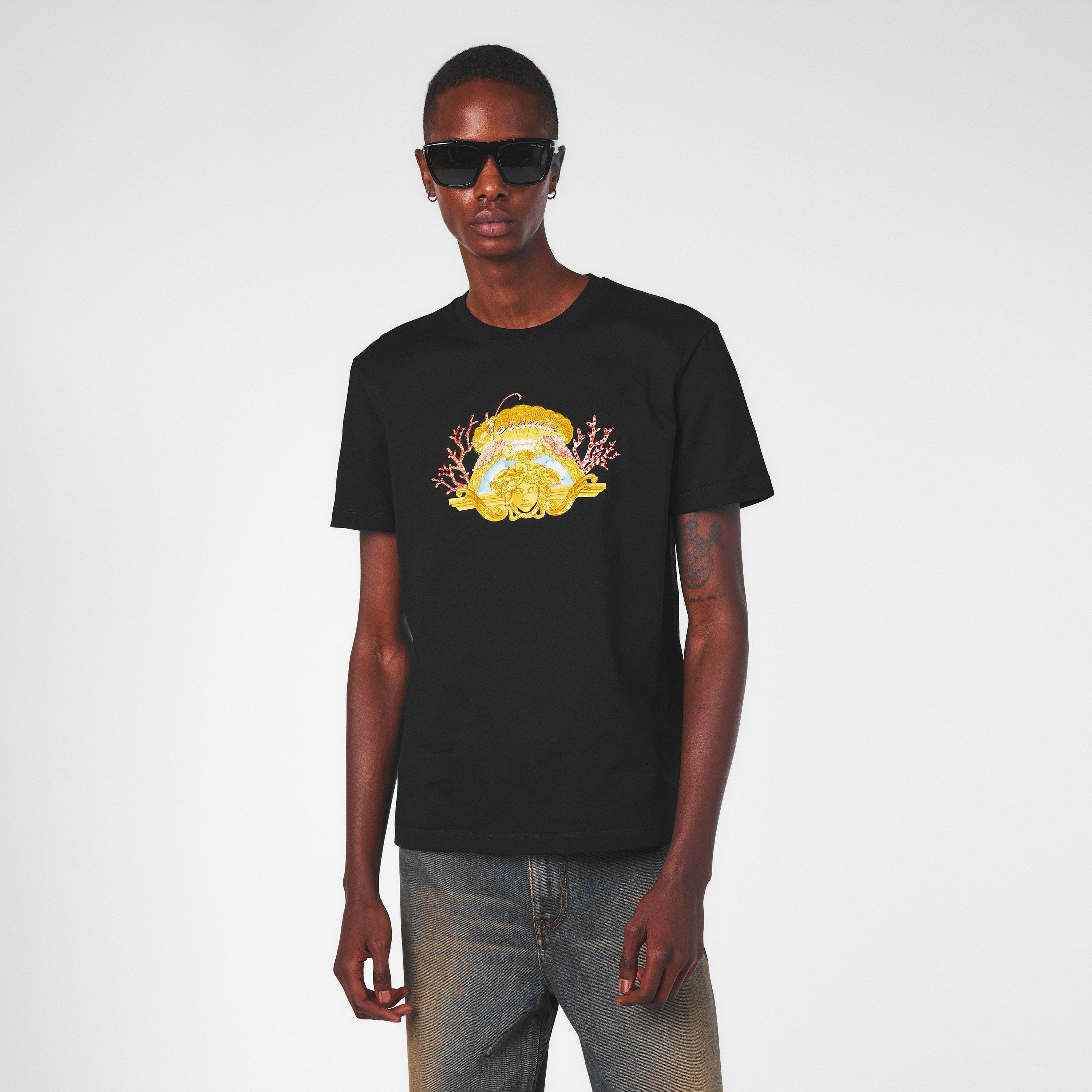 Black - Versace - Men's T-Shirt - 3