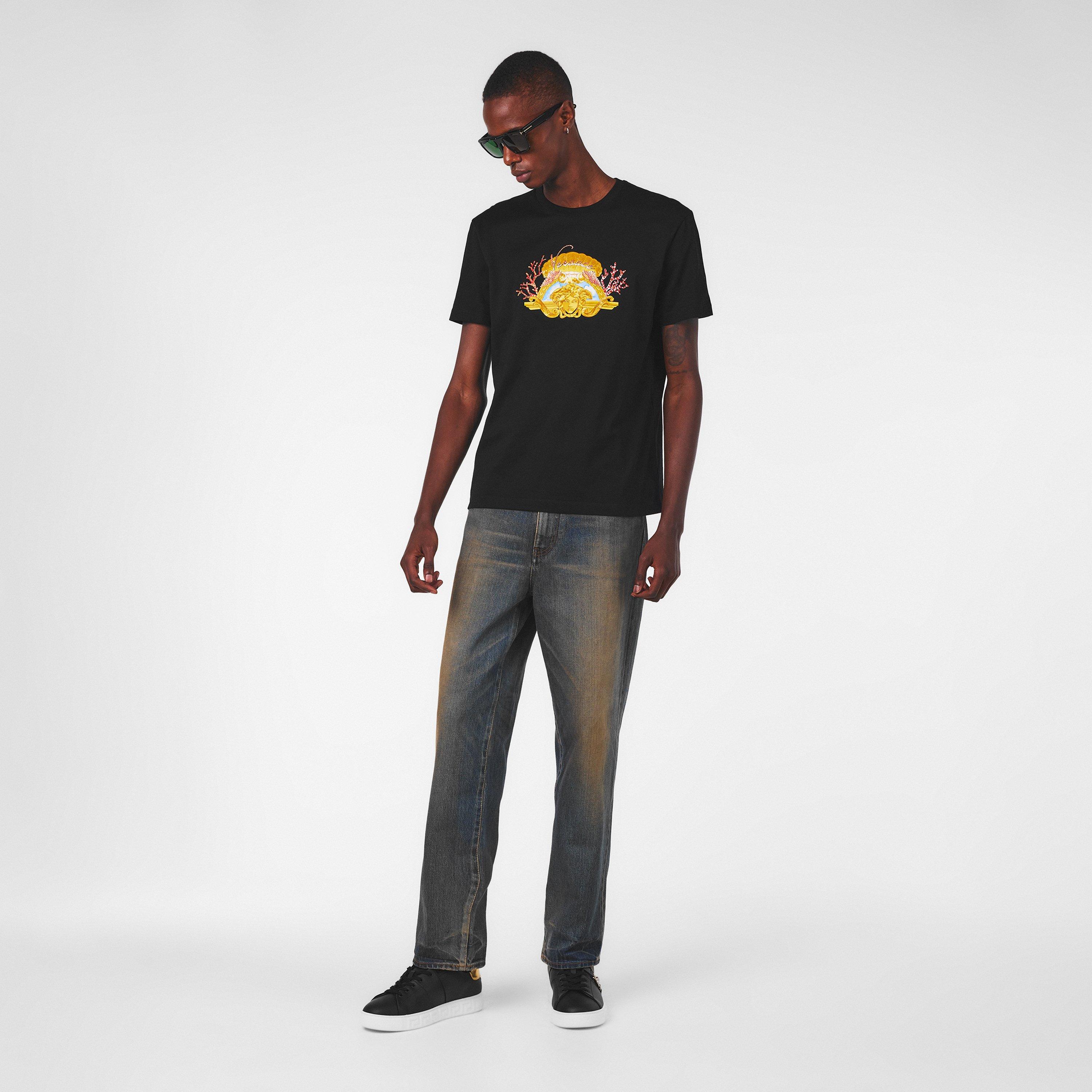 Black - Versace - Men's T-Shirt - 6