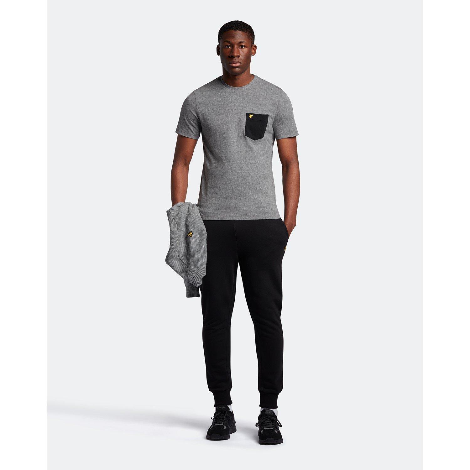 Mid Grey Marl - Lyle and Scott - Pocket T-Shirt - 4