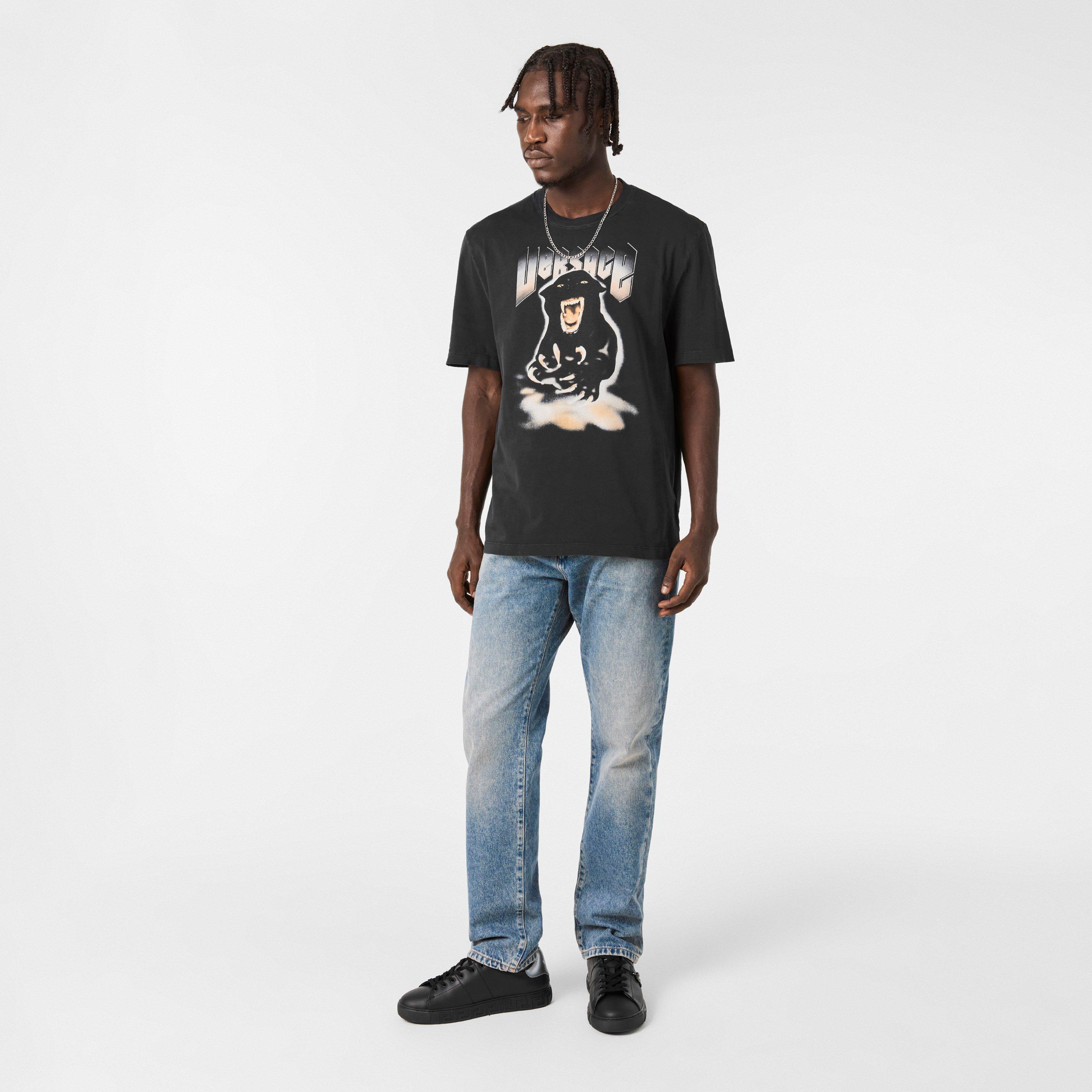 Black - Versace - Men's Regular Fit T-Shirt - 6