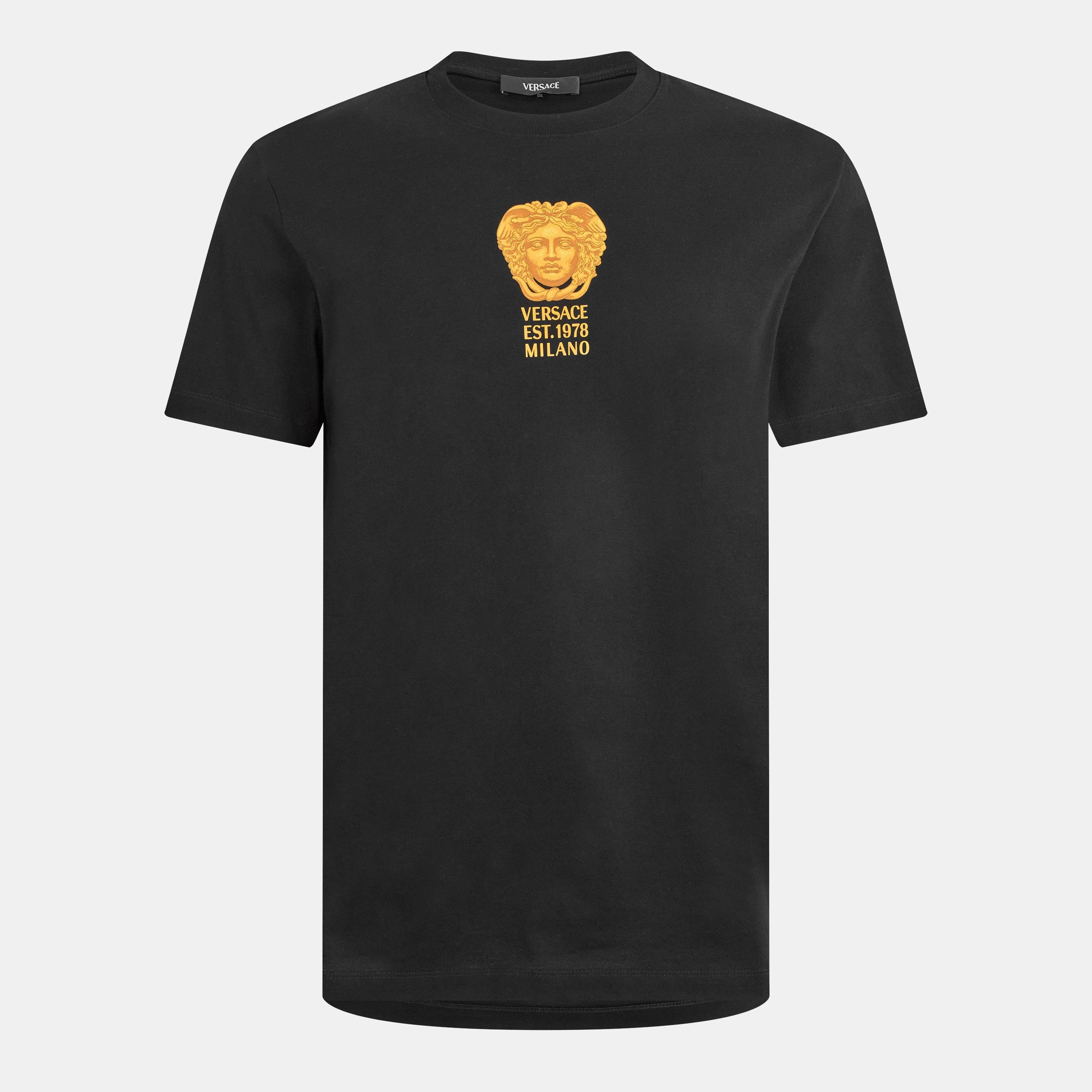Black - Versace - Men's Regular Fit T-Shirt - 1