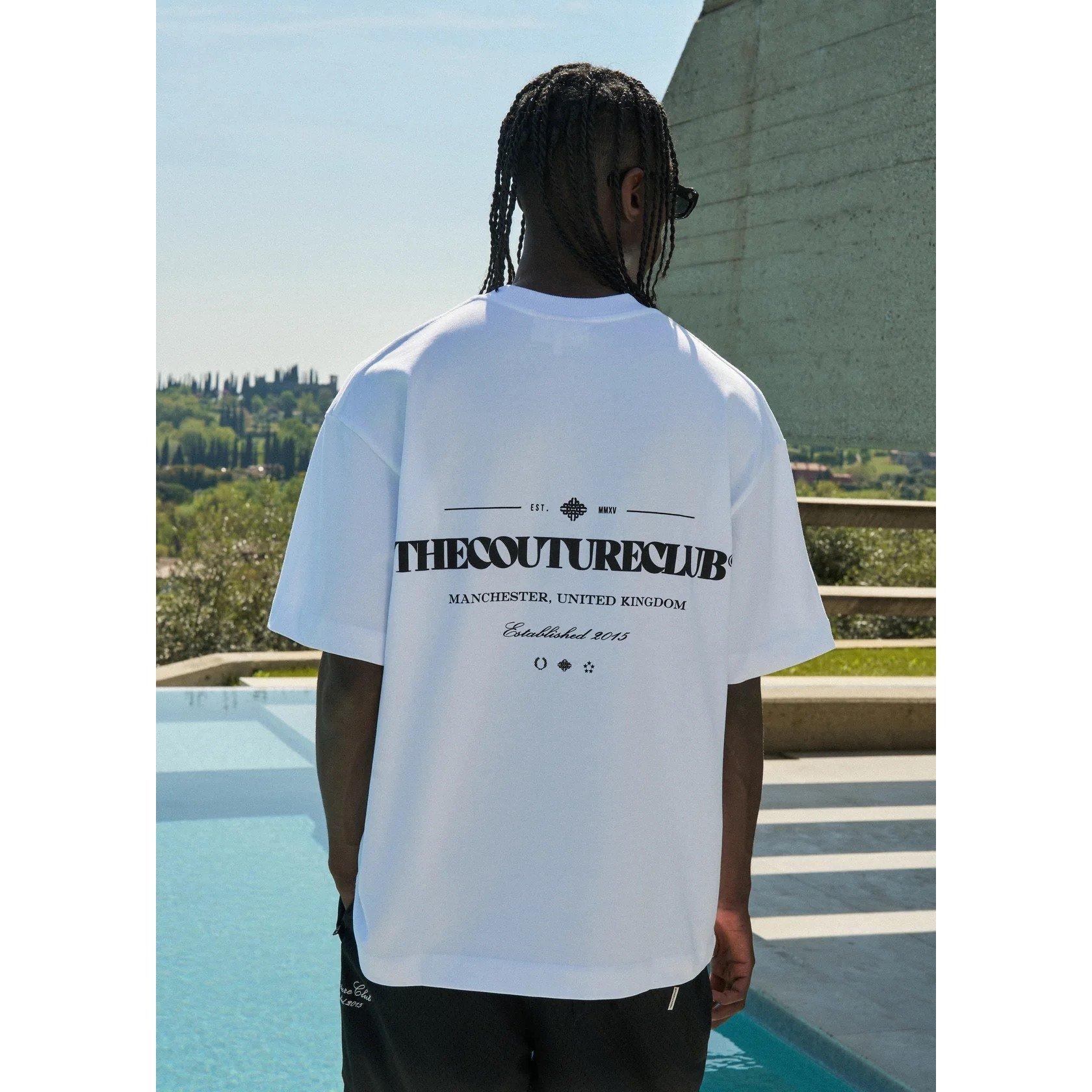 White - The Couture Club - Men's Copyright Short-Sleeve Cotton Oversized T-Shirt - 4