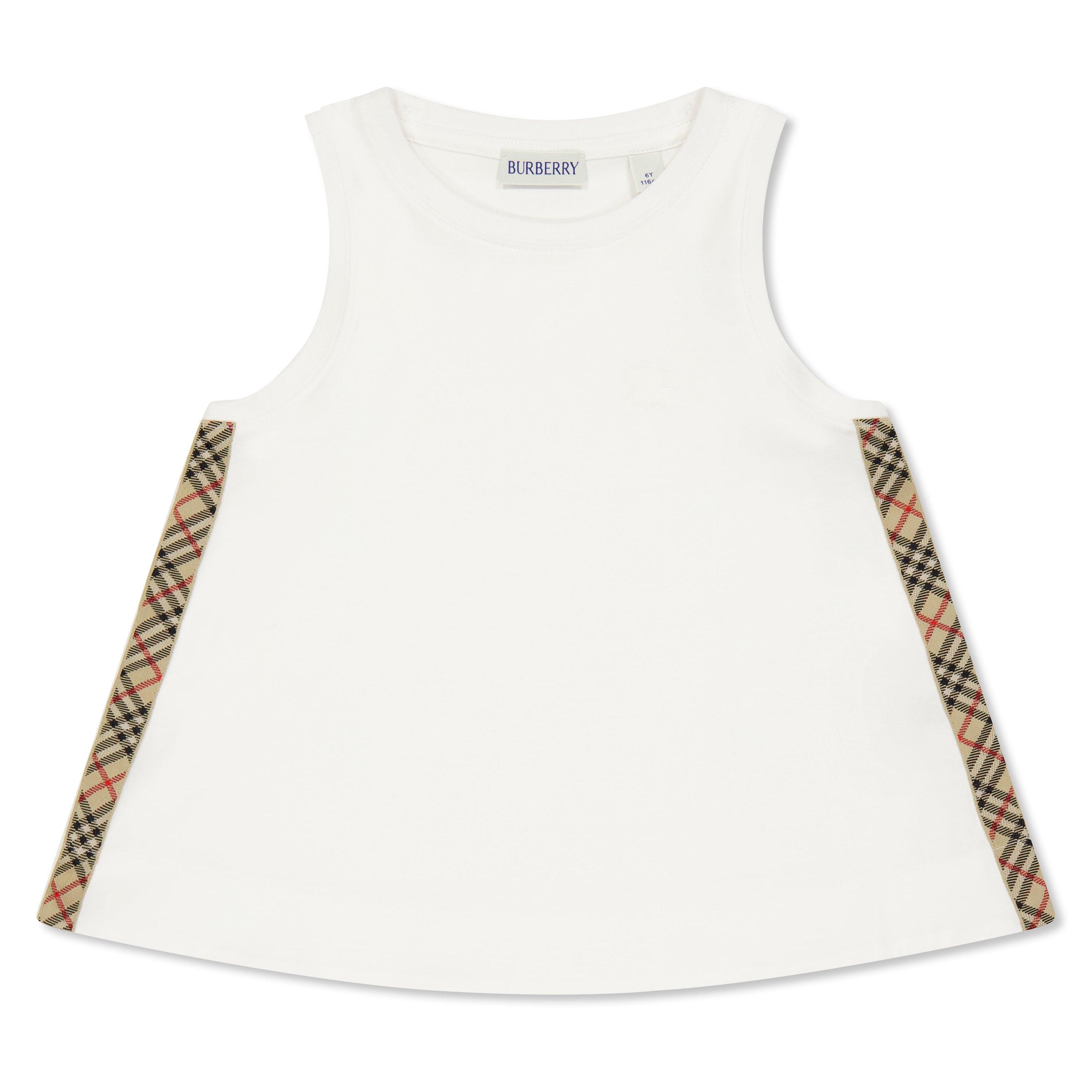 Burberry Kids' Burb Orelia Chk T-Shirt - White A1464 - Size 8Y