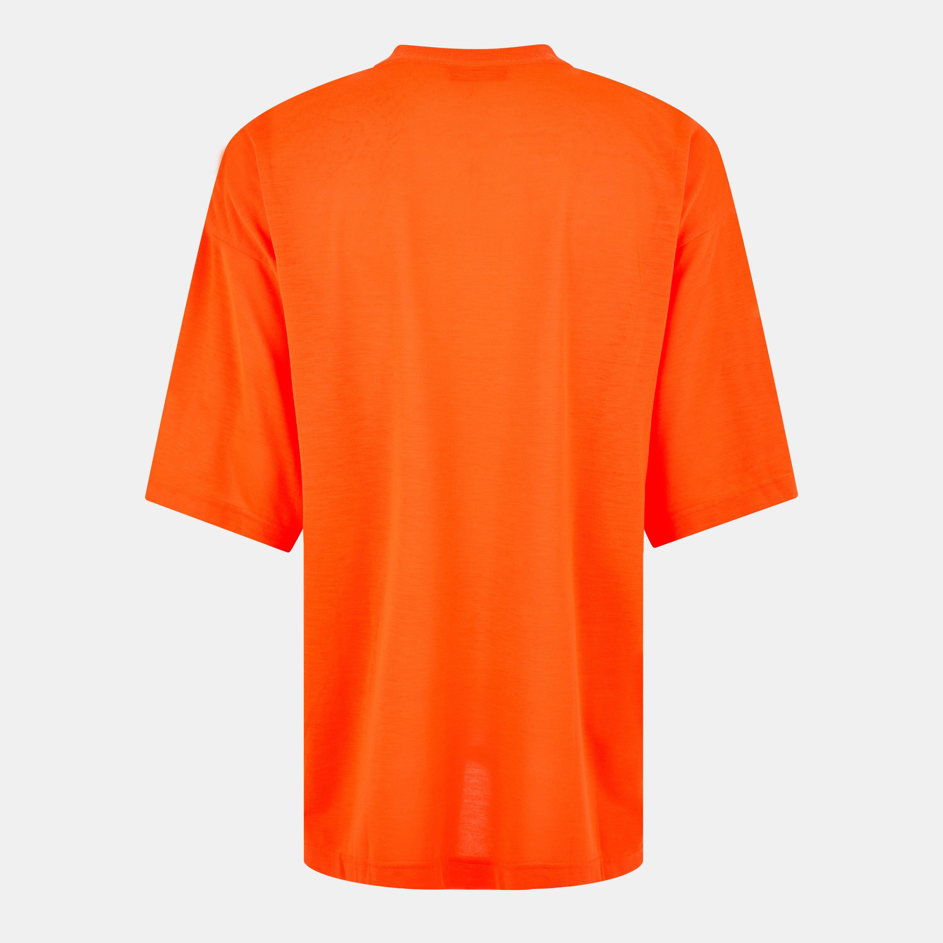 Fluo Orange/Blk - Balenciaga - Men's Slim Fit T-Shirts - 2