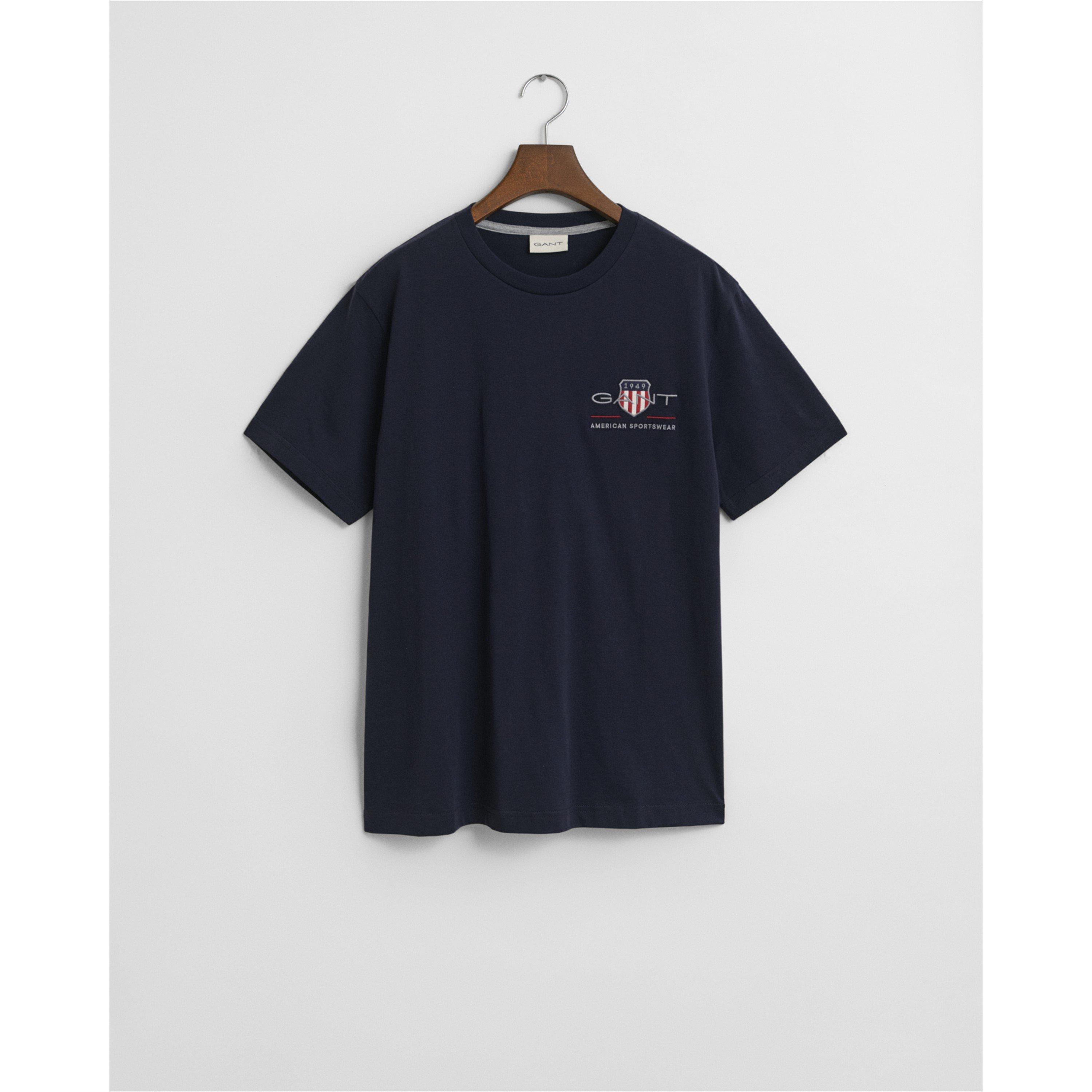 Even Blue 433 - Gant - Men's Shield Logo Cotton Short-Sleeve T-Shirt - 1