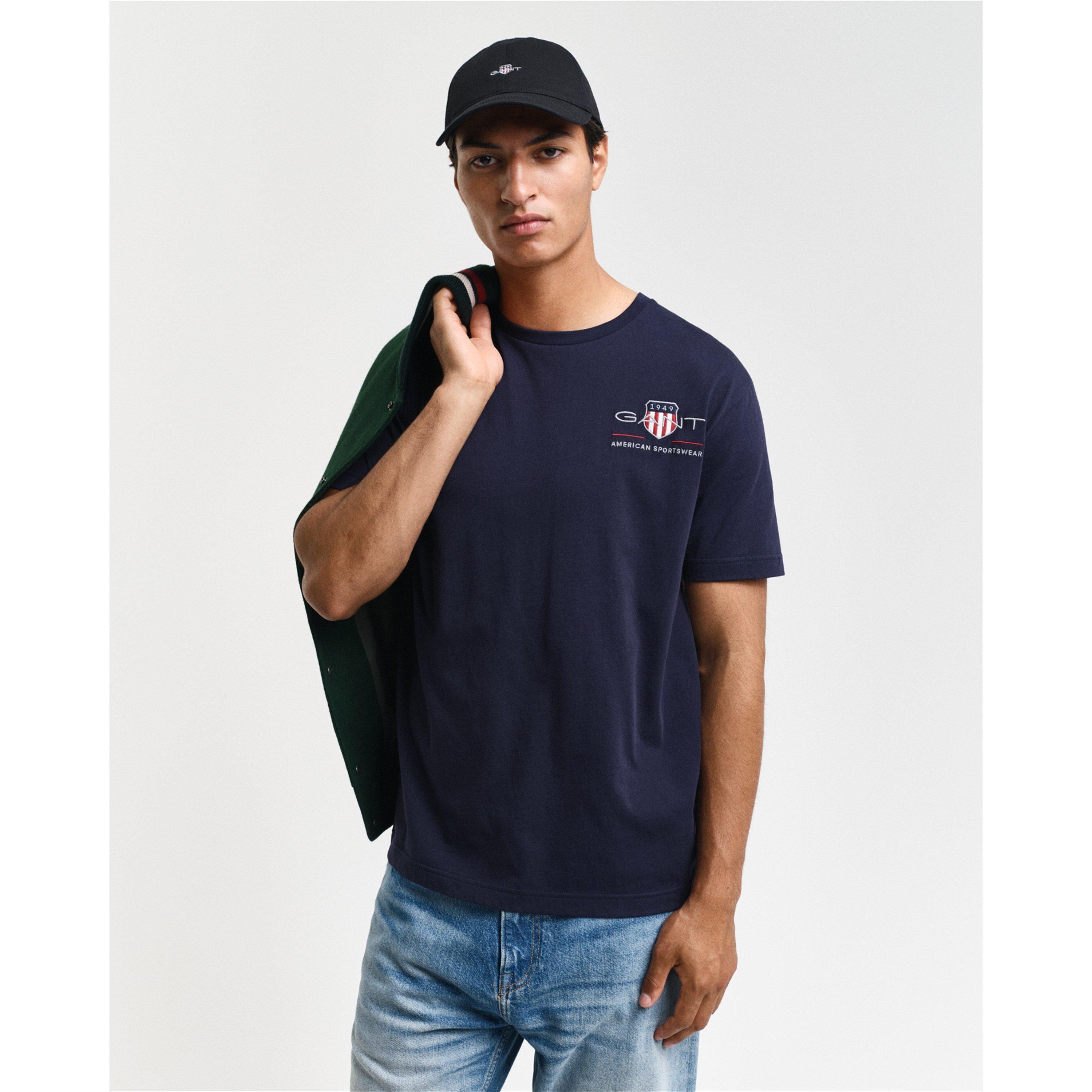 Even Blue 433 - Gant - Men's Shield Logo Cotton Short-Sleeve T-Shirt - 2