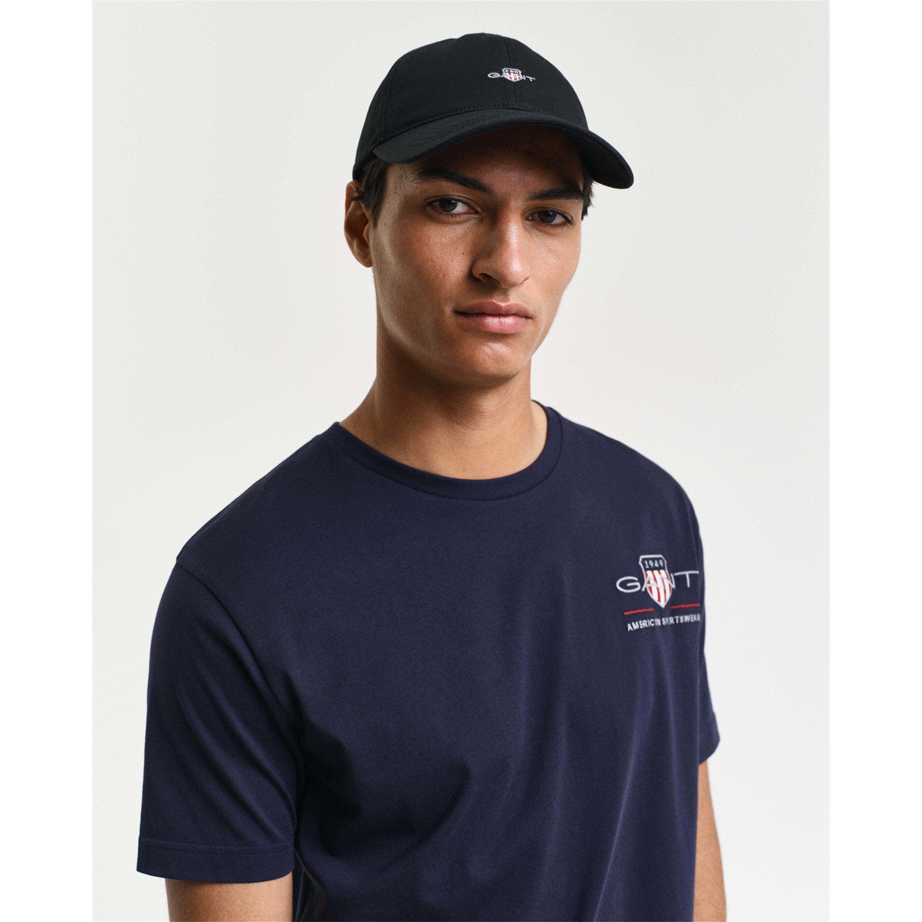 Even Blue 433 - Gant - Men's Shield Logo Cotton Short-Sleeve T-Shirt - 4