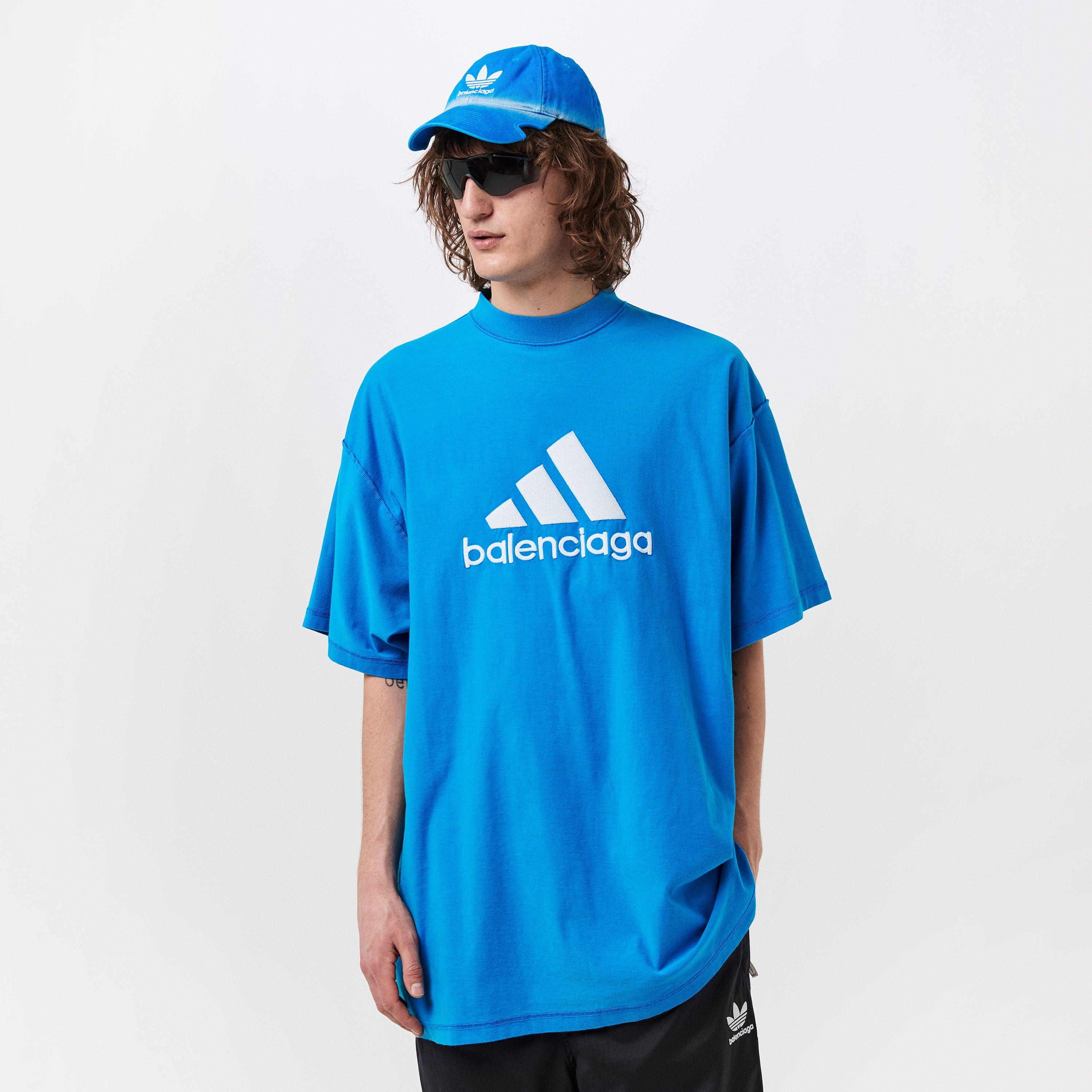 A-Blue/White - Balenciaga - Men's Oversized T-Shirt - 3