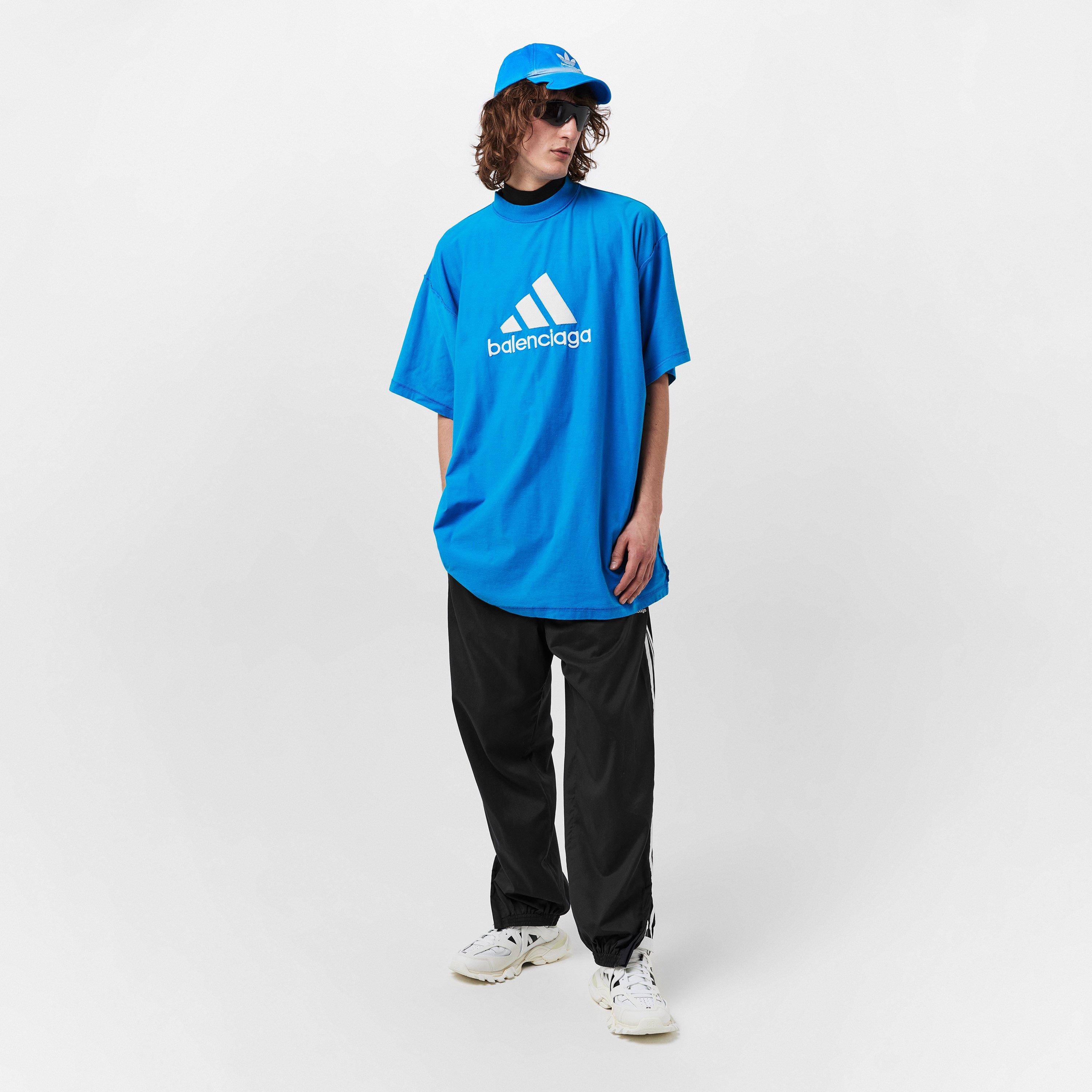A-Blue/White - Balenciaga - Men's Oversized T-Shirt - 6