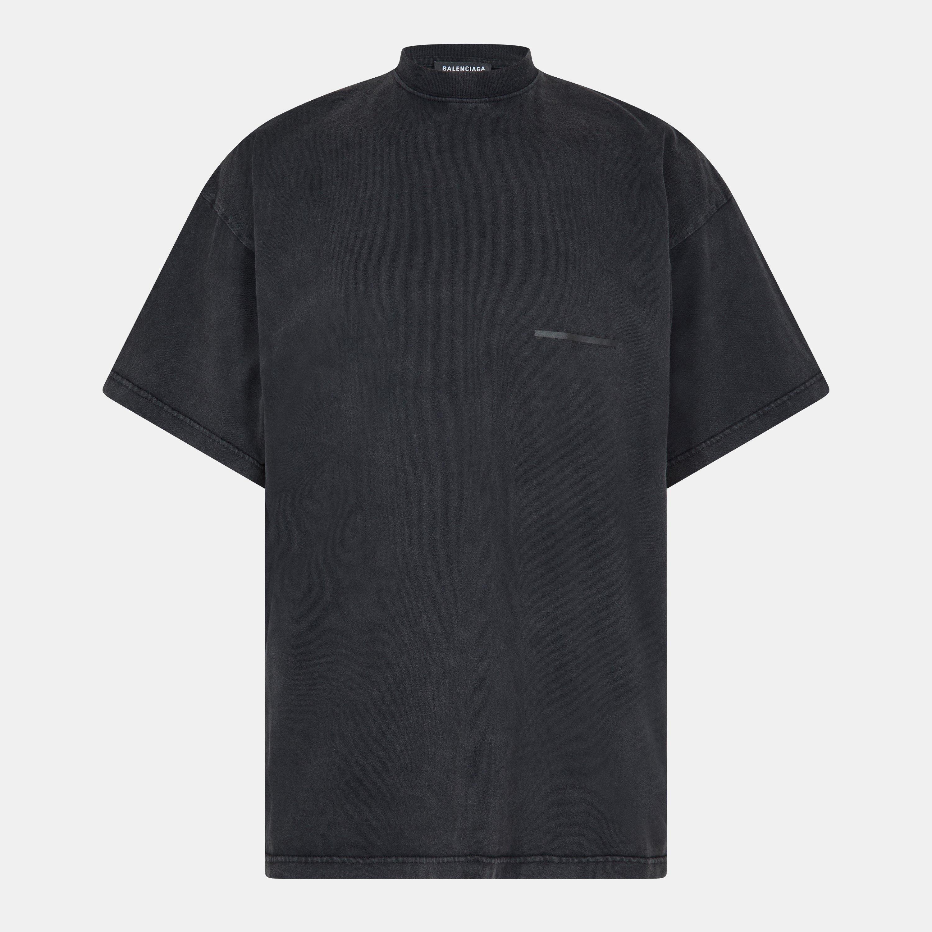 Washed Black - Balenciaga - Men's Oversized T-Shirt - 1
