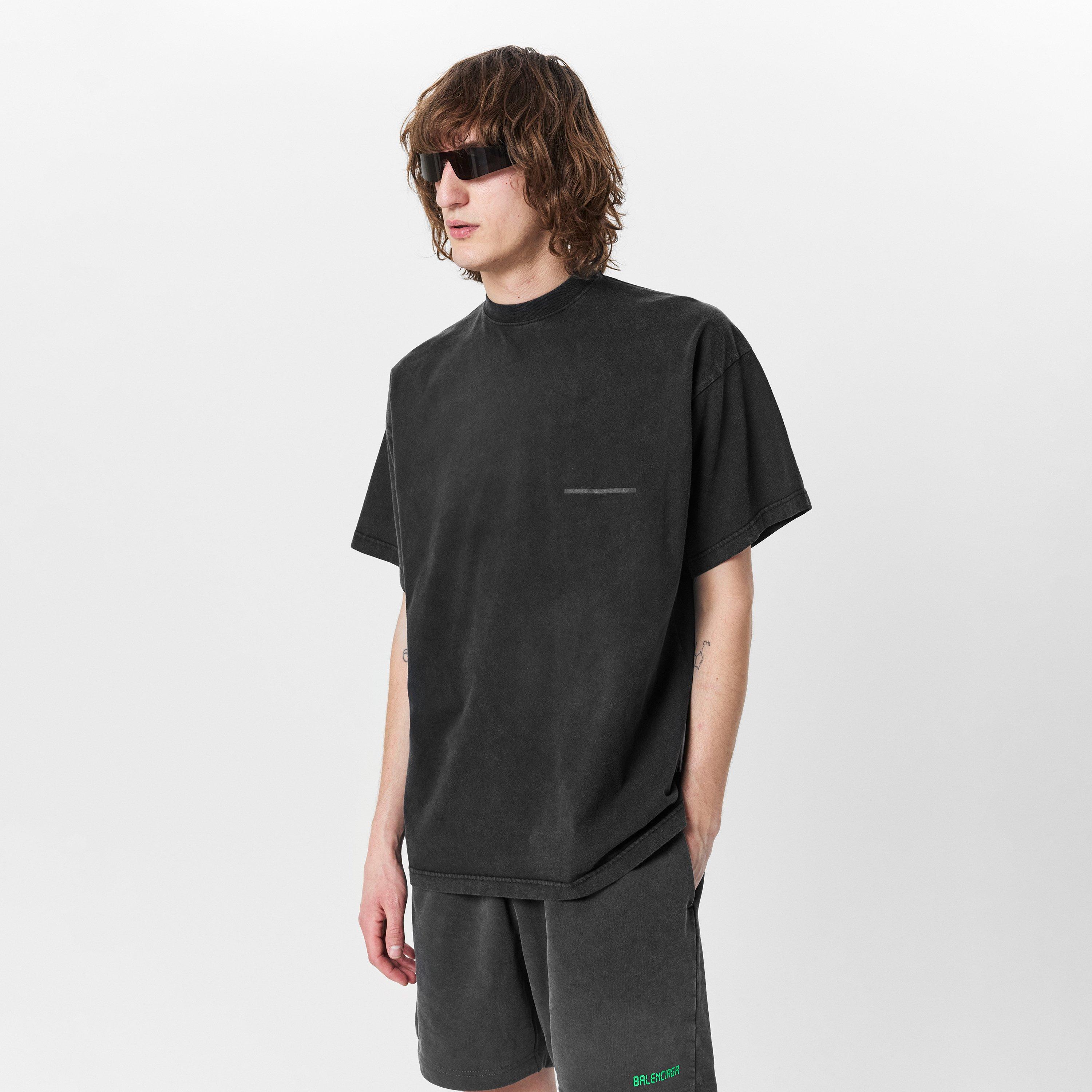 Washed Black - Balenciaga - Men's Oversized T-Shirt - 3