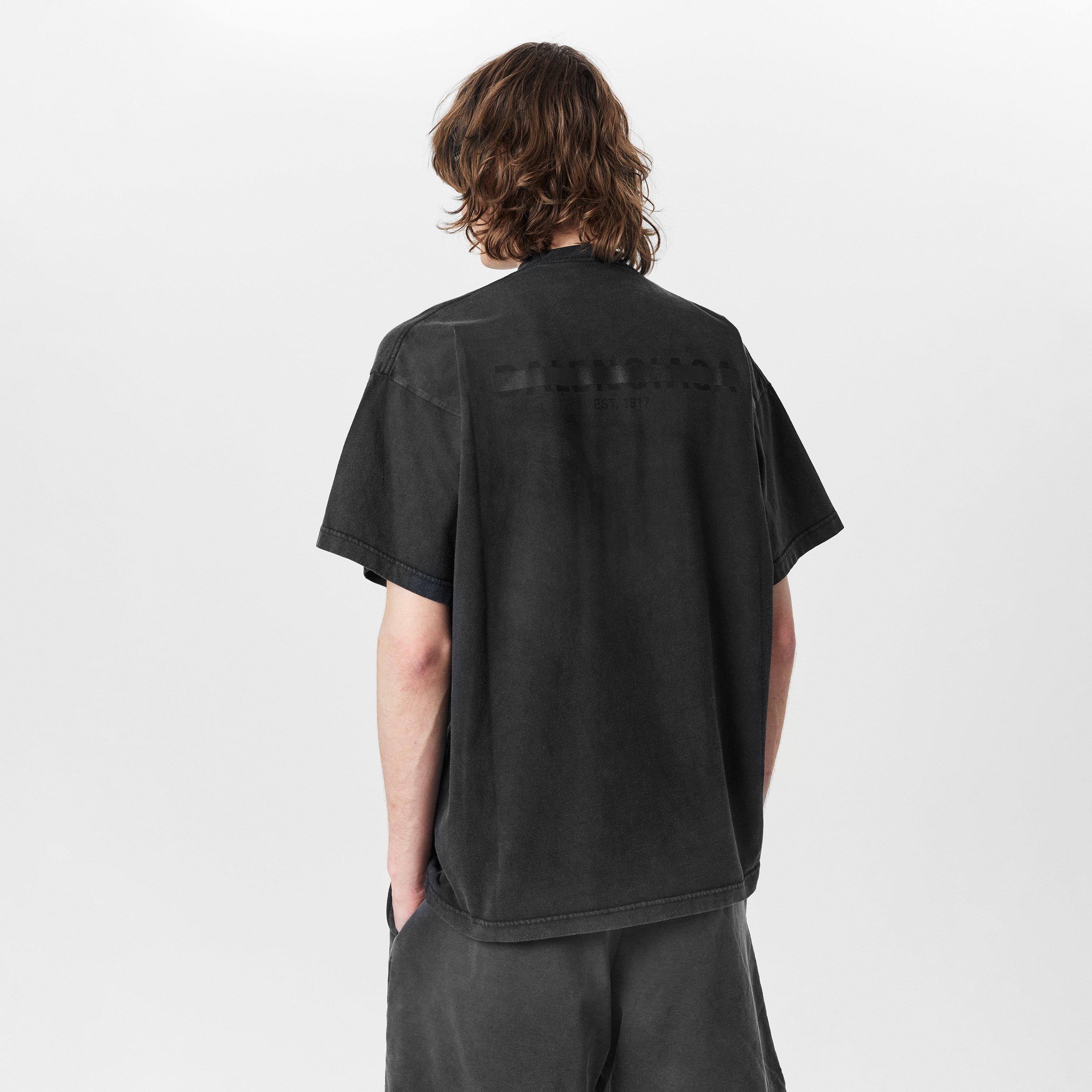 Washed Black - Balenciaga - Men's Oversized T-Shirt - 4