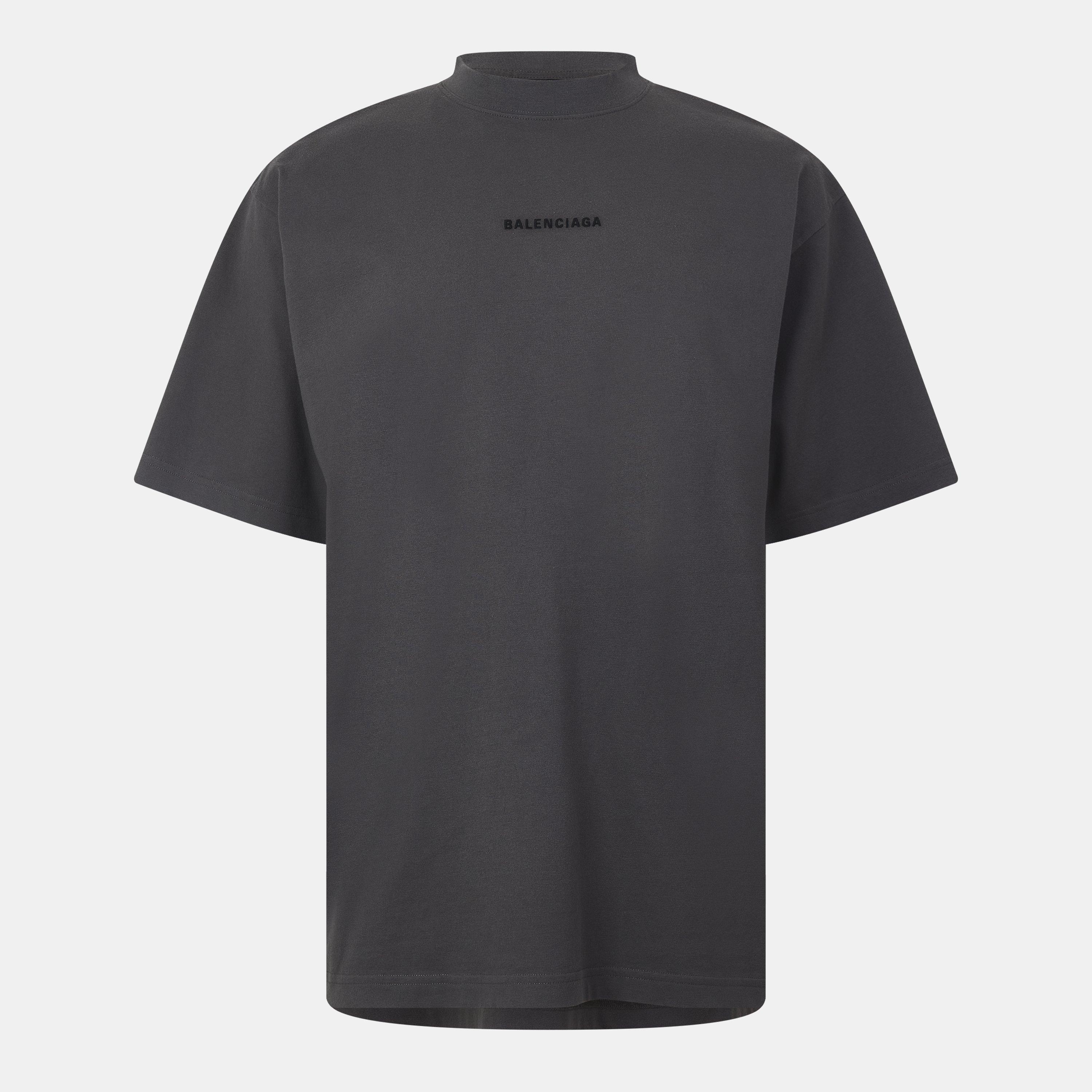 Grey/Black - Balenciaga - Embroidered Logo T-Shirt - 1