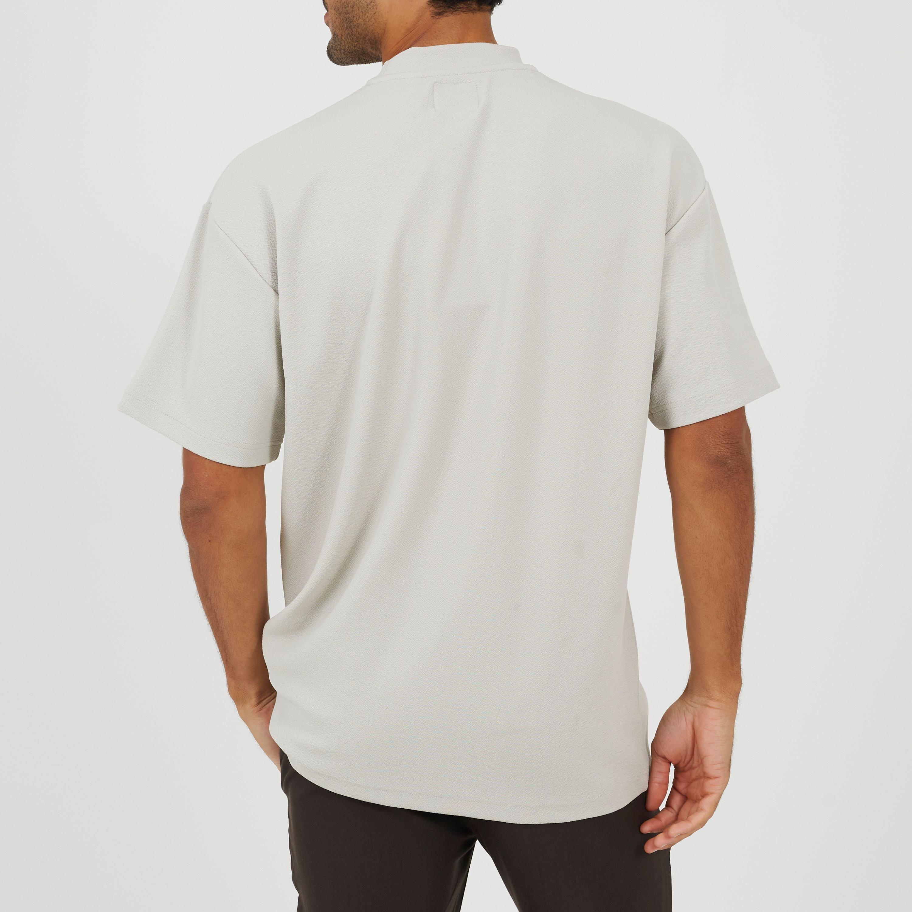 Grau - Brave Soul - Mens Relaxed Fit Mock Turtle Neck T-shirt - 2