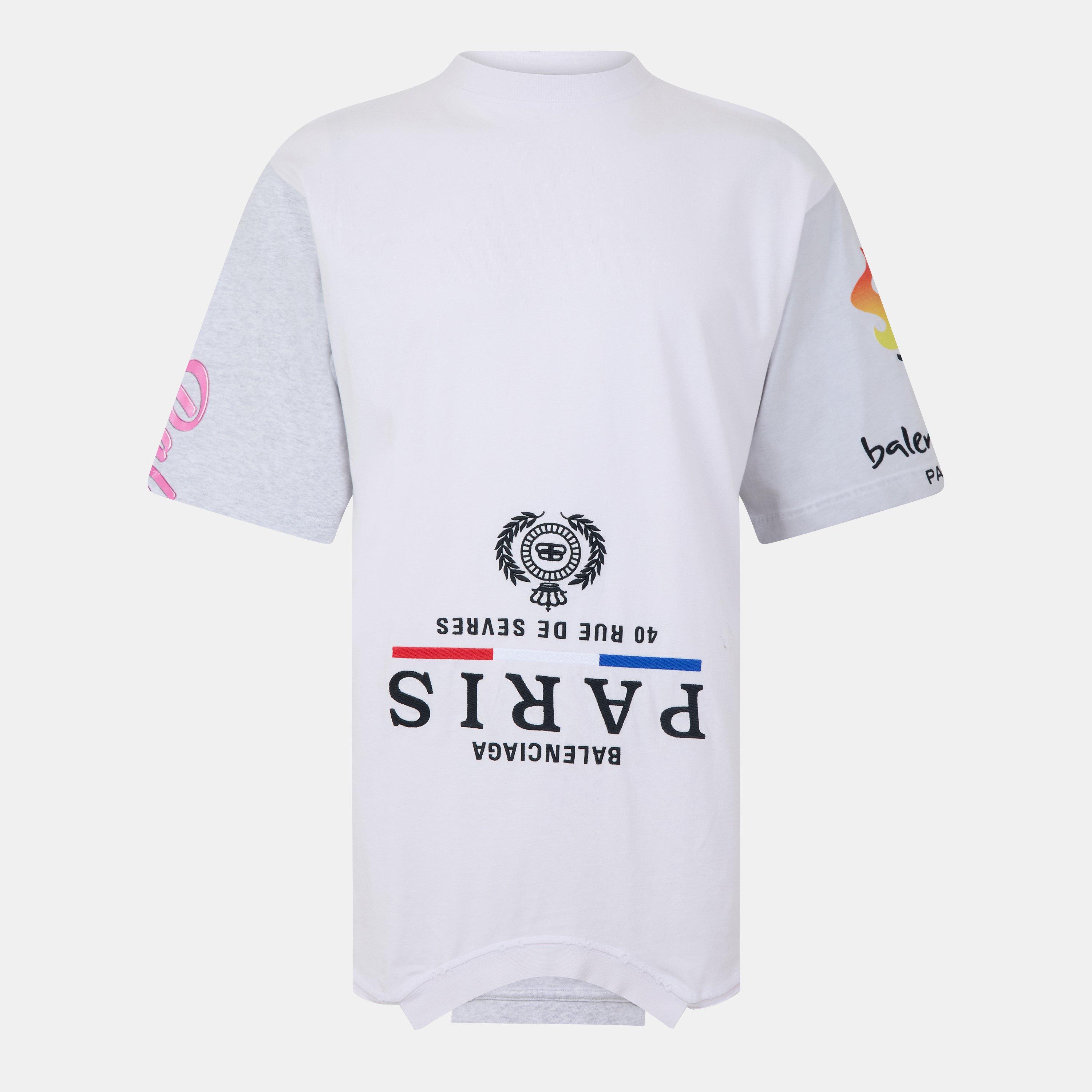 Balenciaga Men's T-Shirt - Mix Of White - XS