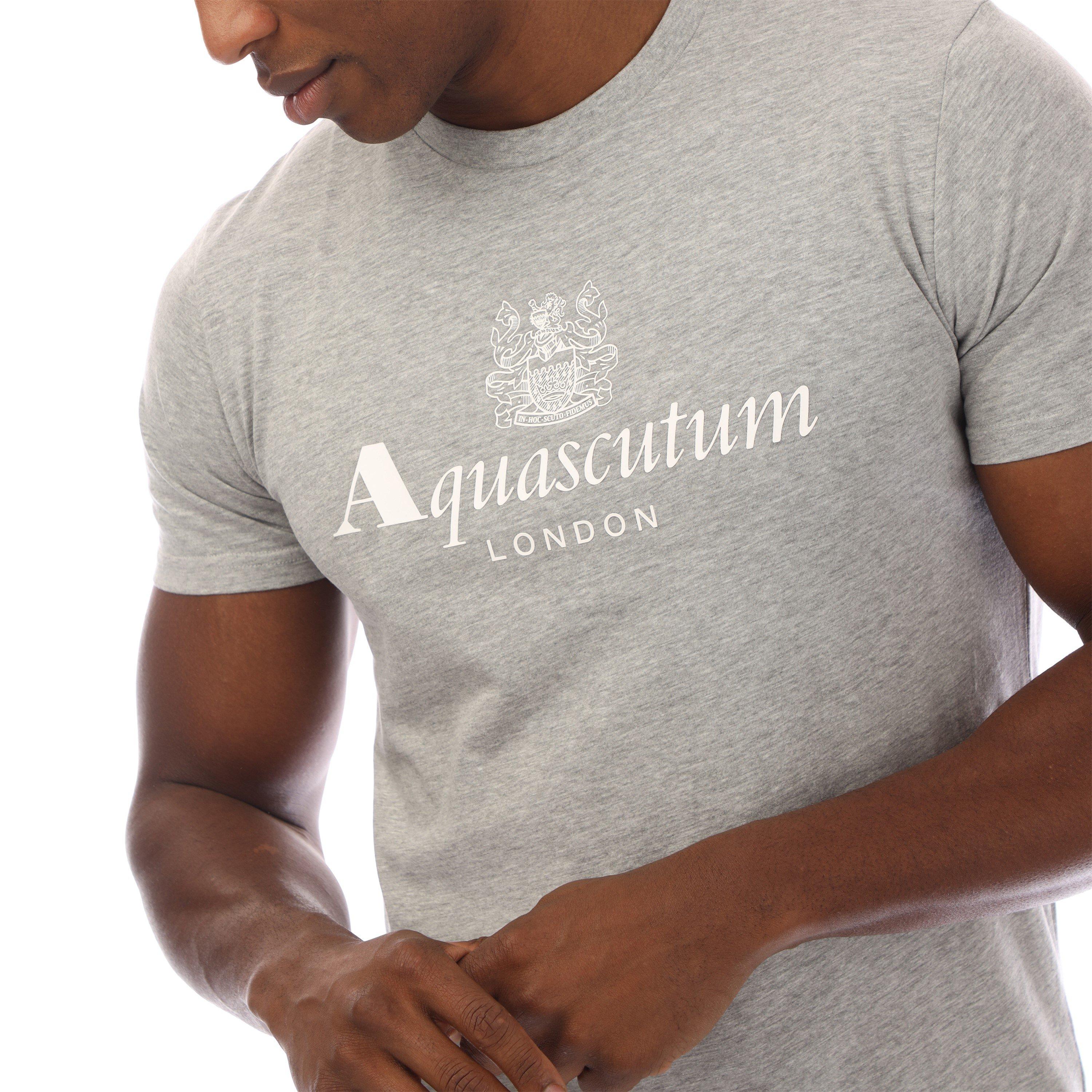 Light Grey/Wht - Aquascutum - Men's Regular Fit T-Shirt - 3