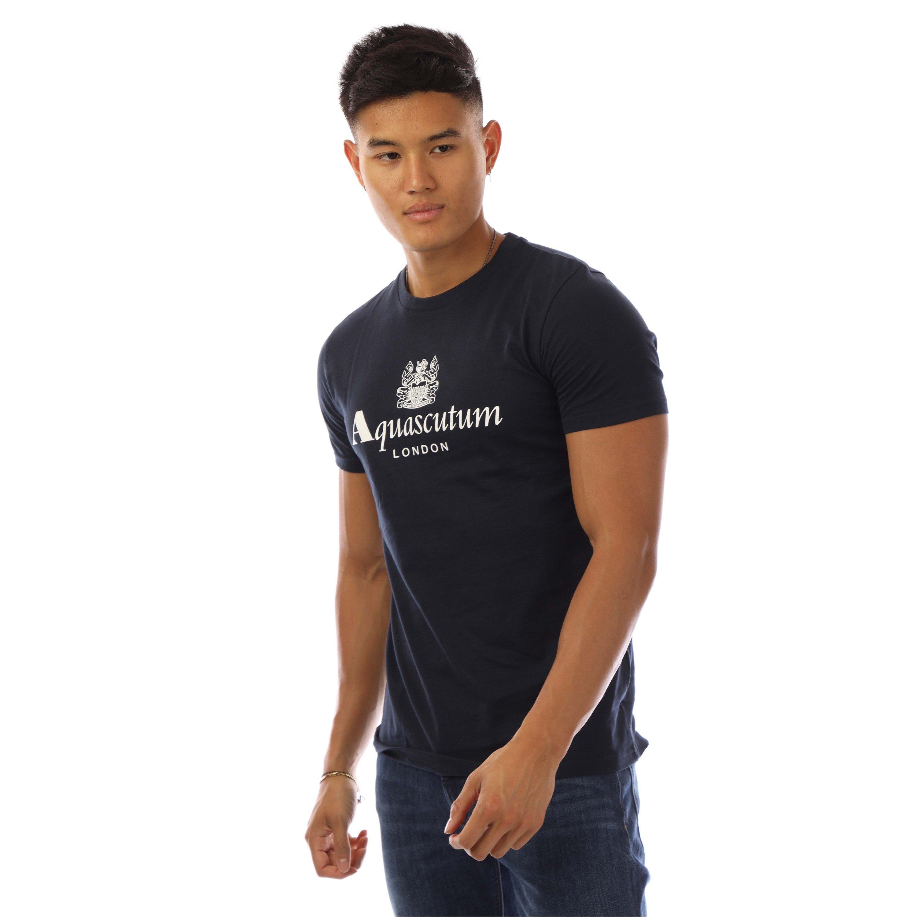 Navy/White - Aquascutum - Men's Regular Fit T-Shirt - 1