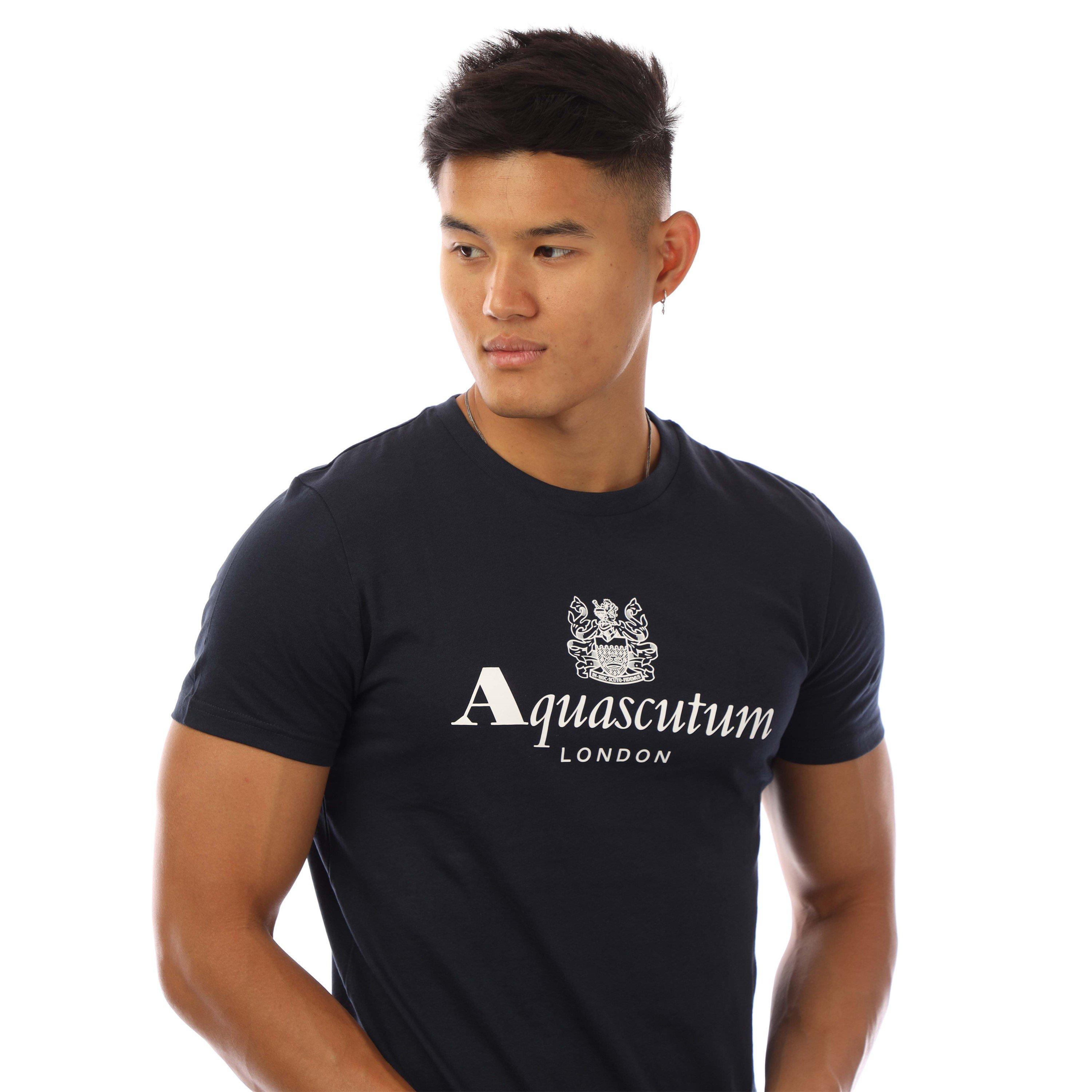 Navy/White - Aquascutum - Men's Regular Fit T-Shirt - 2