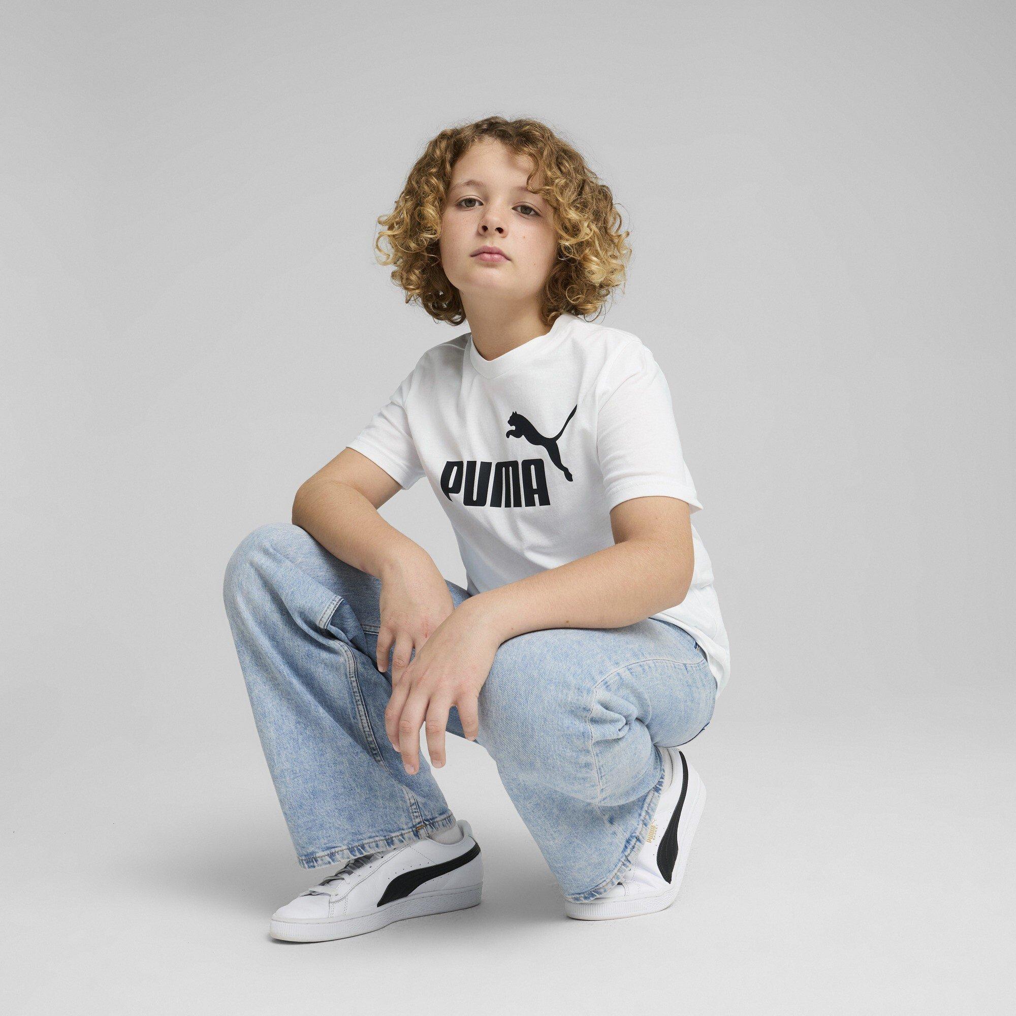 White/Black - Puma - Essential No. 1 Logo Junior Tee - 5
