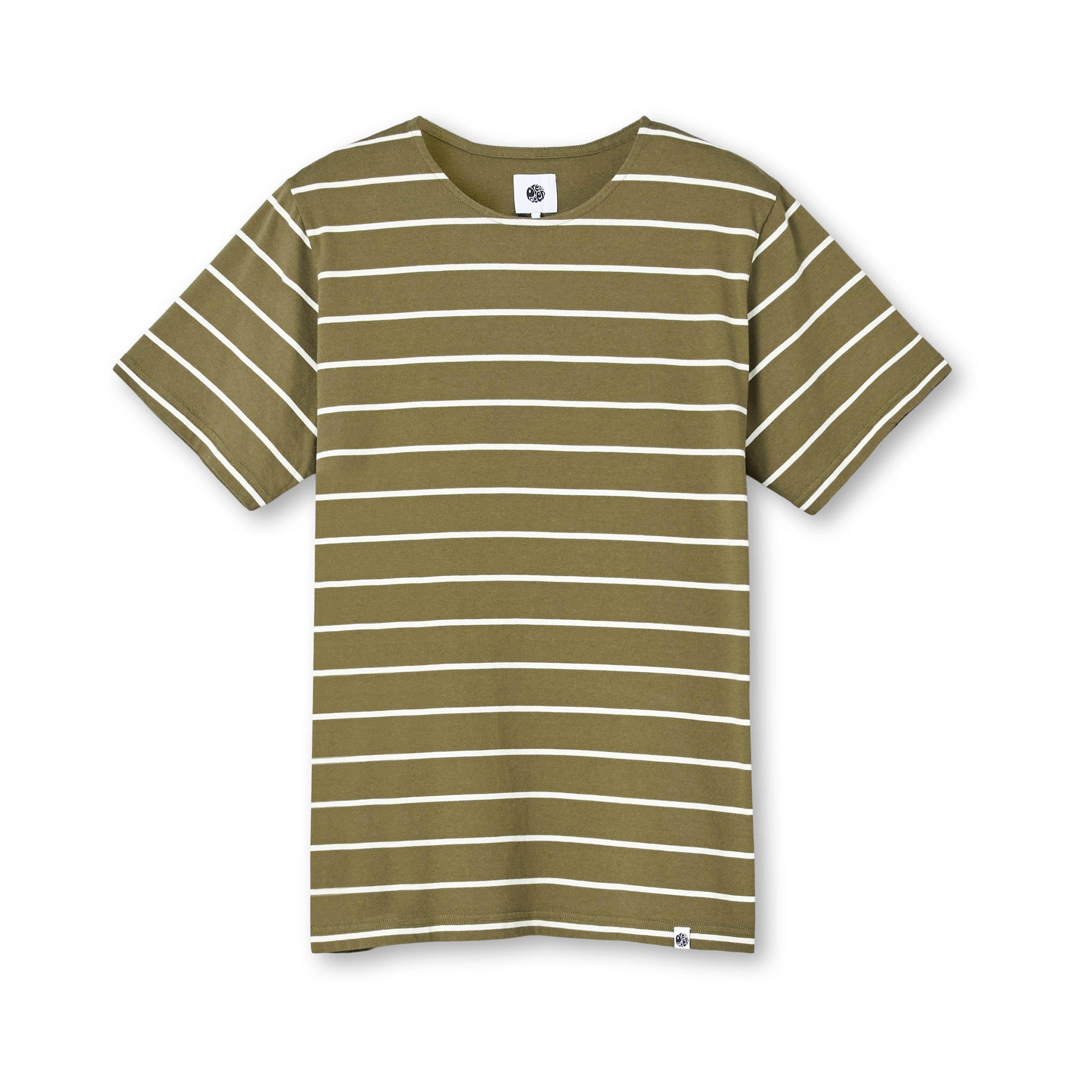 Khaki - Pretty Green - Men's Striped Regular Fit T-Shirt - 1