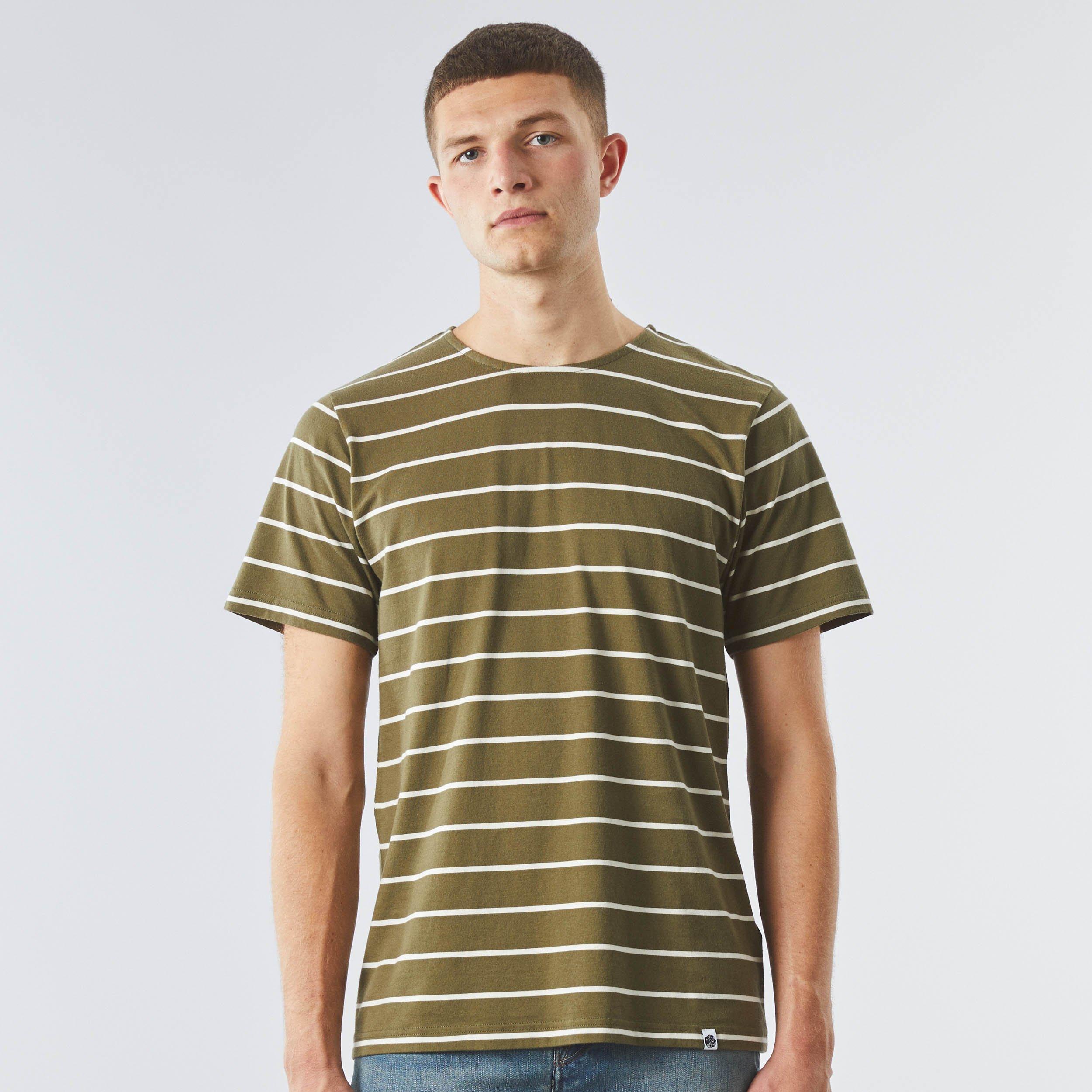 Khaki - Pretty Green - Men's Striped Regular Fit T-Shirt - 2