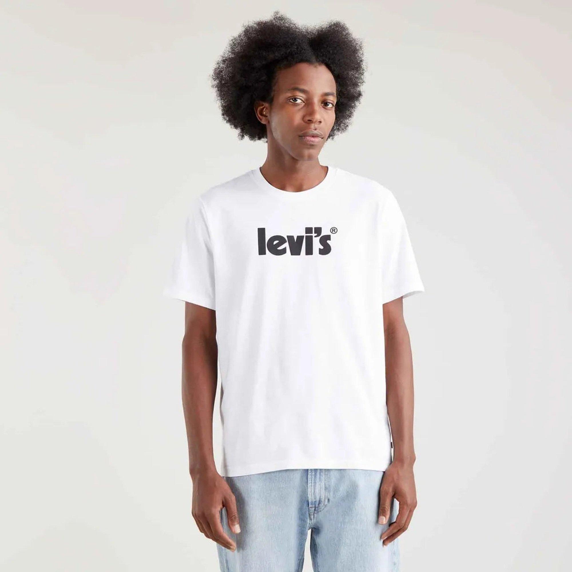 Pstr Logo White - Levis - Men's Short Sleeve Oversized Fit Oversized T-Shirts - 1