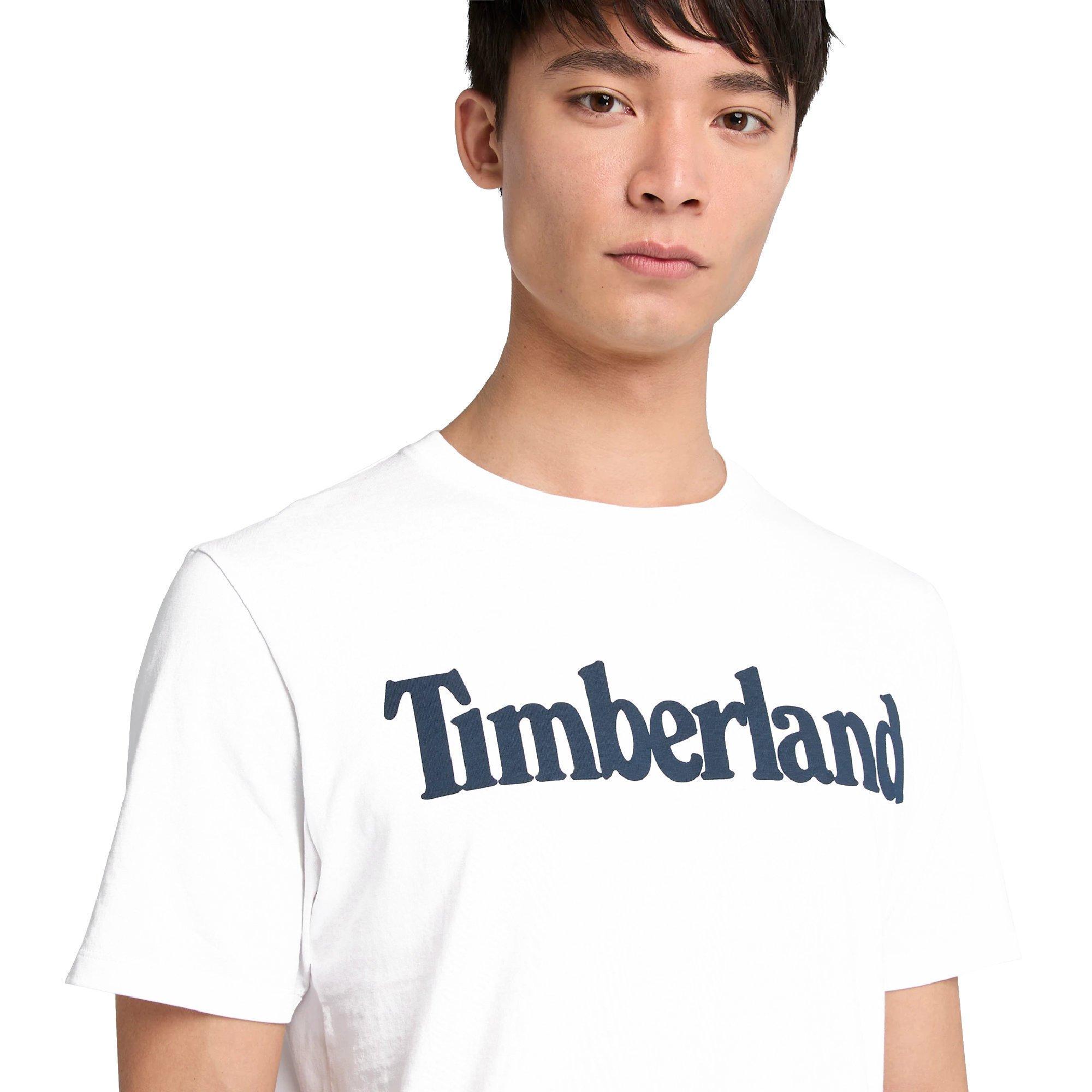 White - Timberland - Timberland Northwood Wordmark Logo T-Shirt - 5