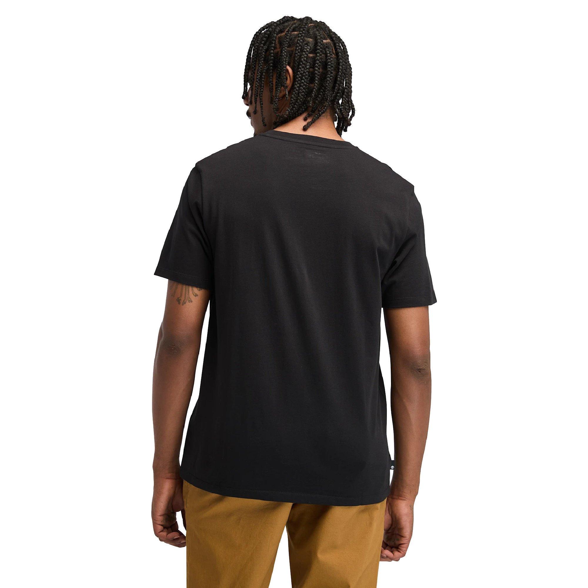 Blck/Wheat - Timberland - Men's Northwood Wordmark Logo Cotton Short-Sleeve T-Shirt - 3