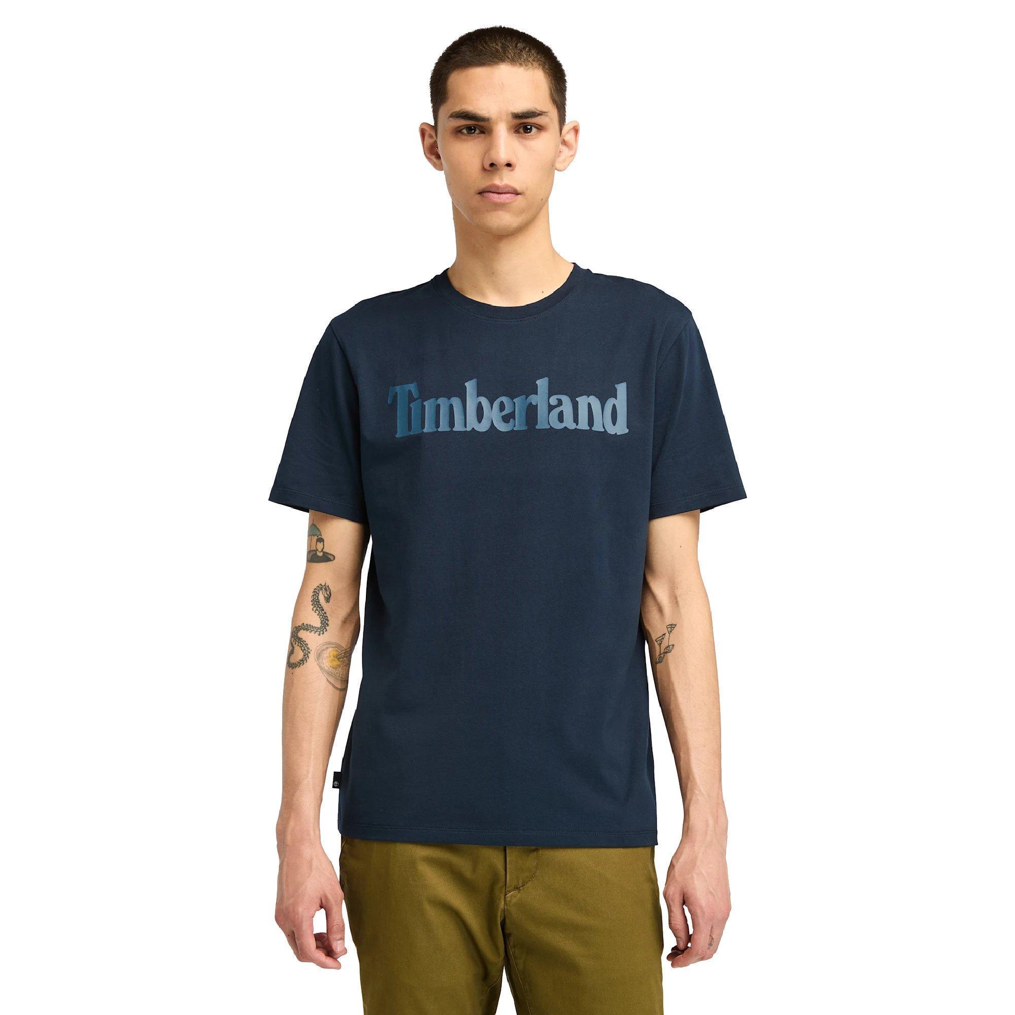 Sph/Dk Denim - Timberland - Men's Northwood Wordmark Logo Cotton Short-Sleeve T-Shirt - 2
