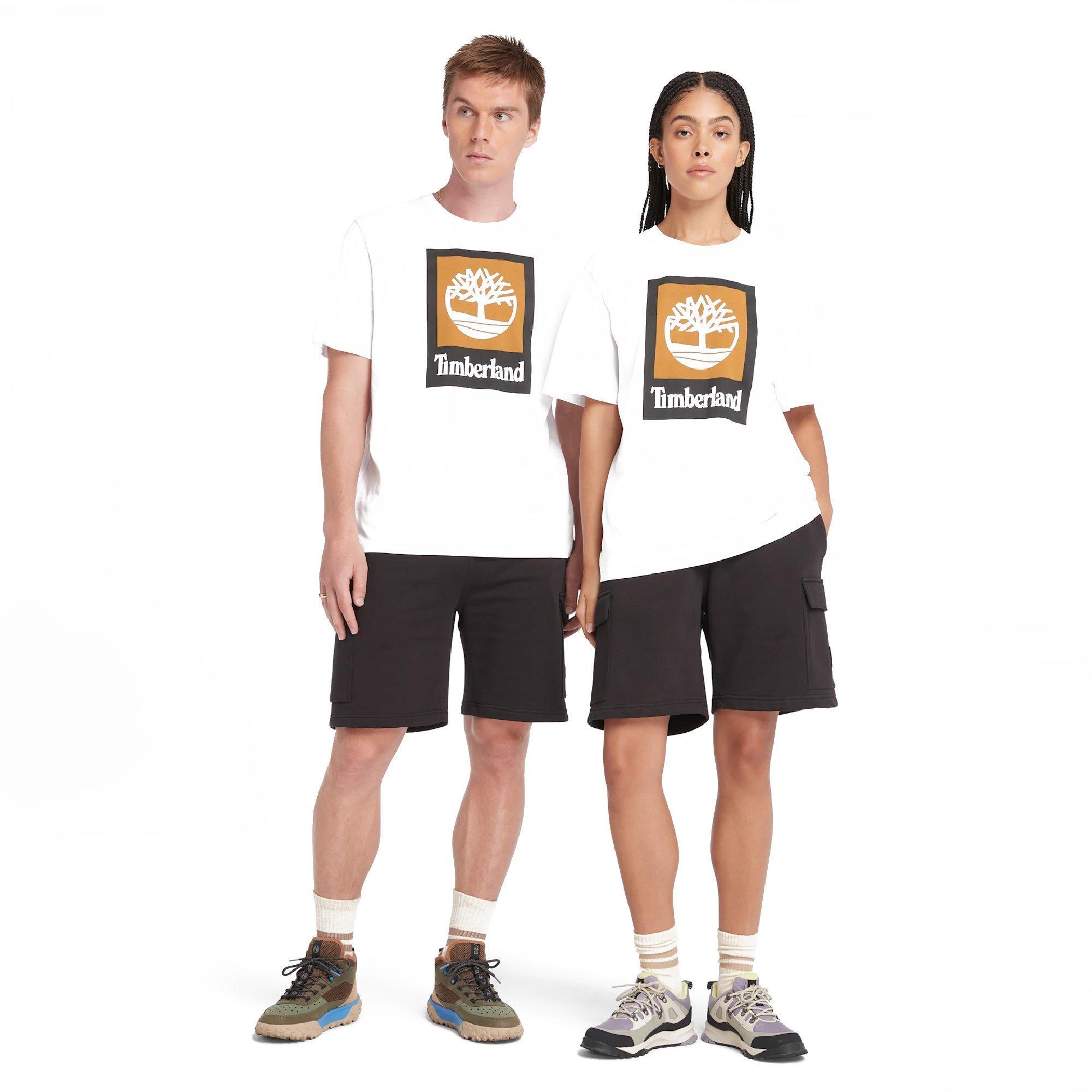 Wit - Timberland - Timberland Stack Logo T-Shirt - 4
